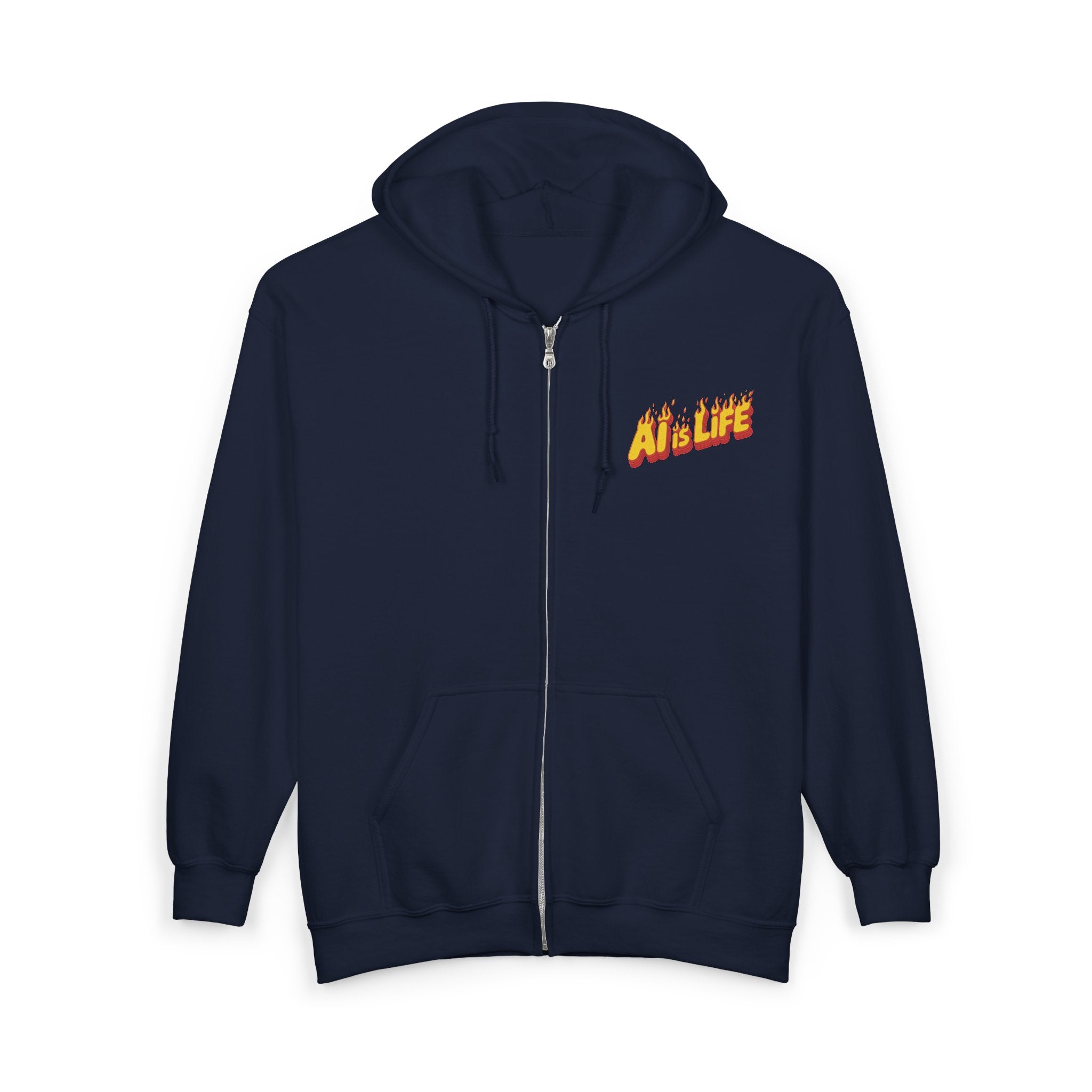 AI is LIFE “FLAME CODE” Unisex Heavy Blend™ Full Zip Hooded Sweatshirt