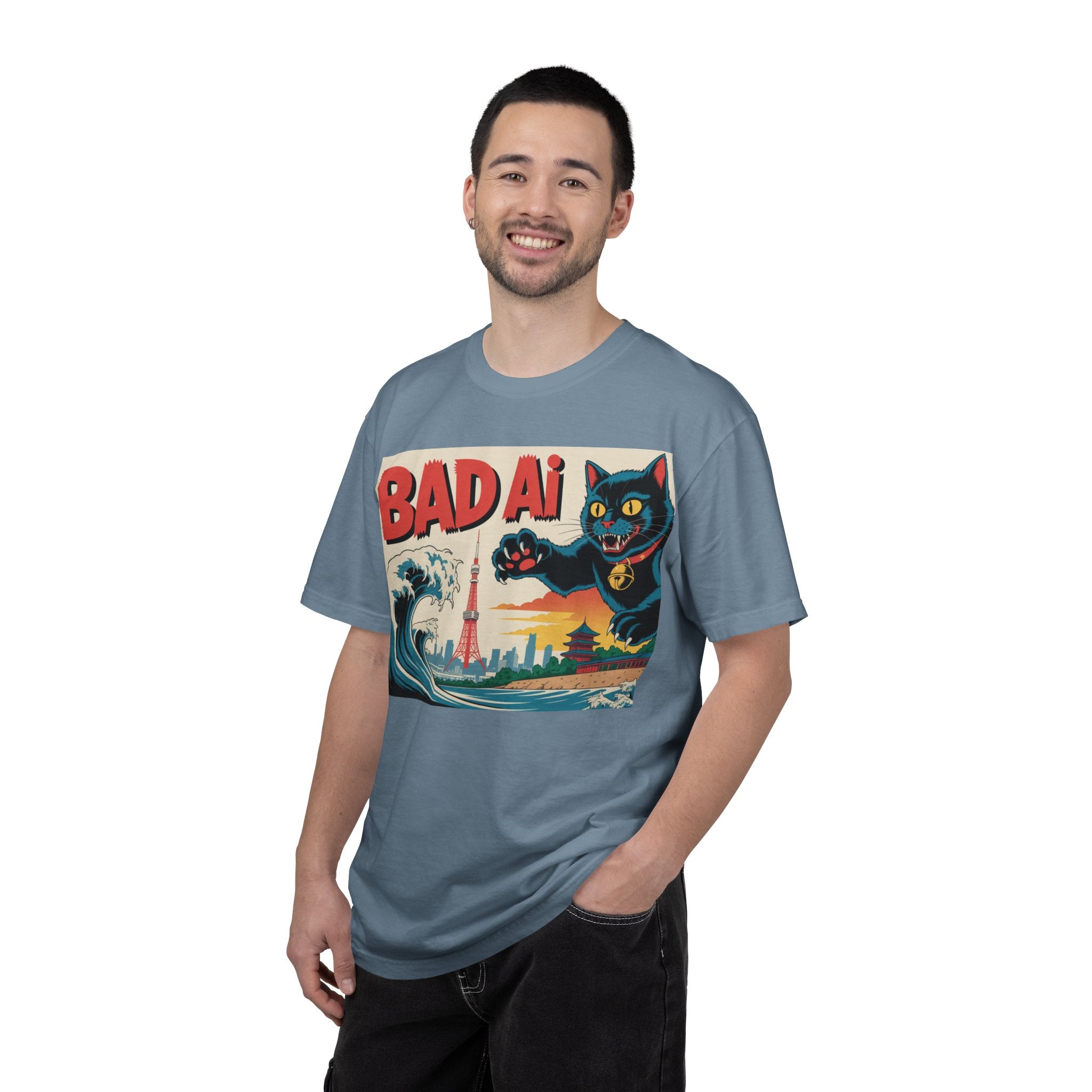 BAD AI  " Kaiju Kitty "  Unisex Garment-Dyed T-shirt
