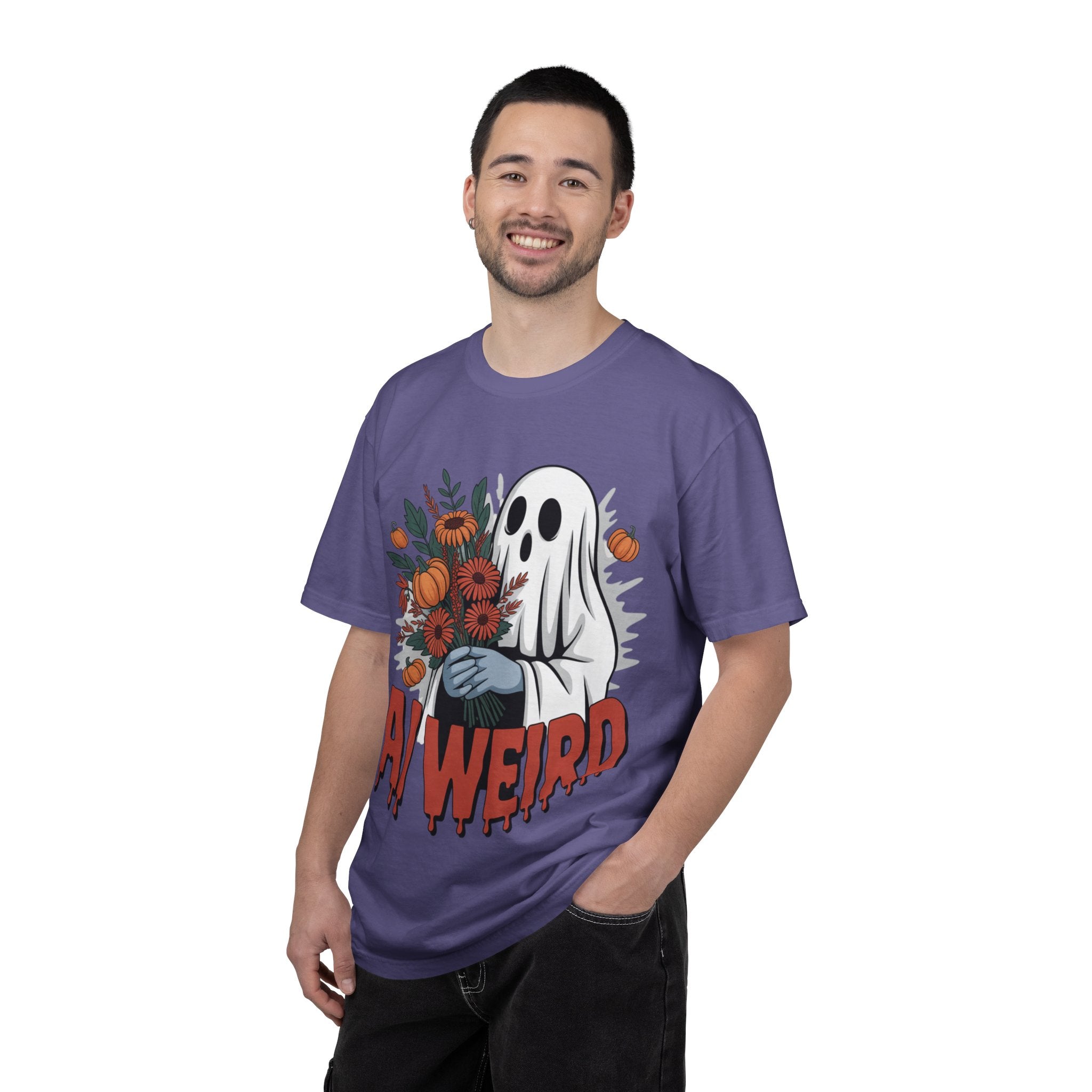 AI WEIRD "Glitch Garden Ghost" Unisex Garment-Dyed T-shirt