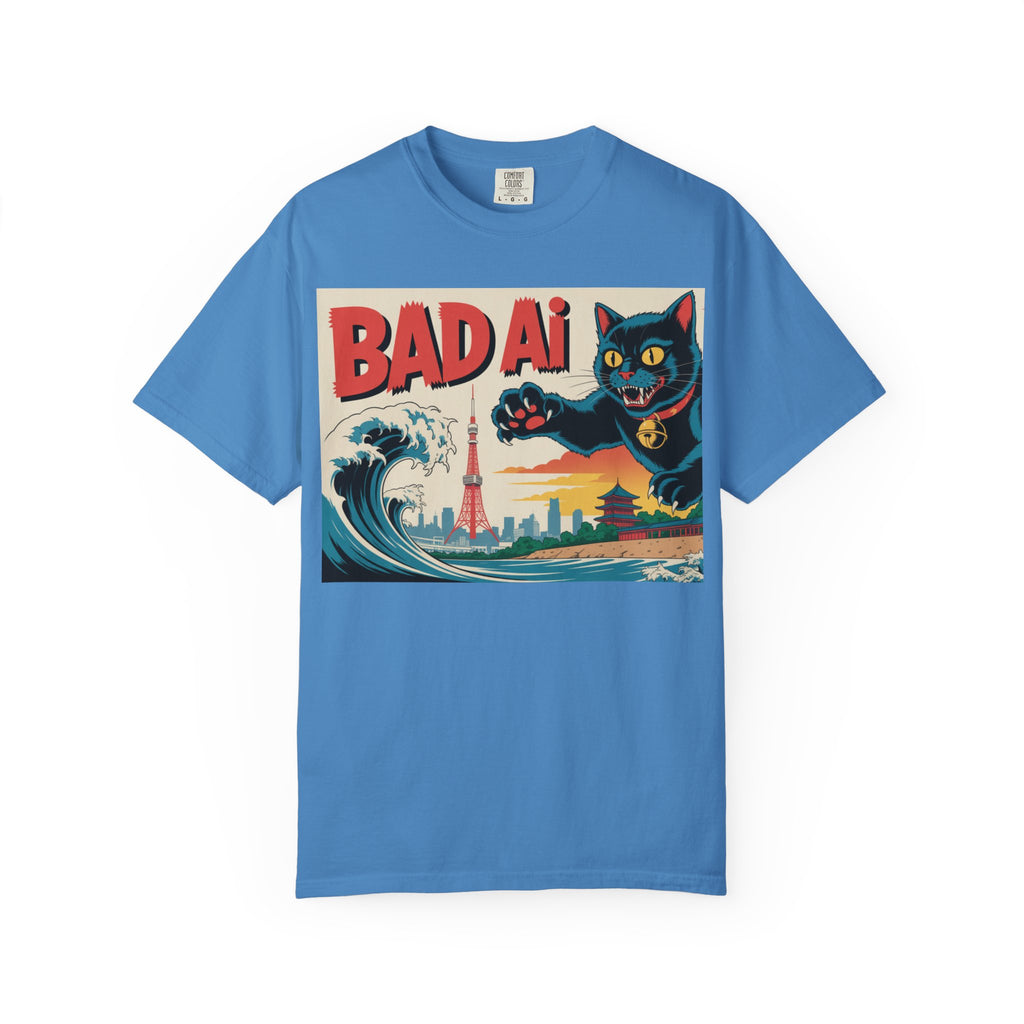 BAD AI  " Kaiju Kitty "  Unisex Garment-Dyed T-shirt