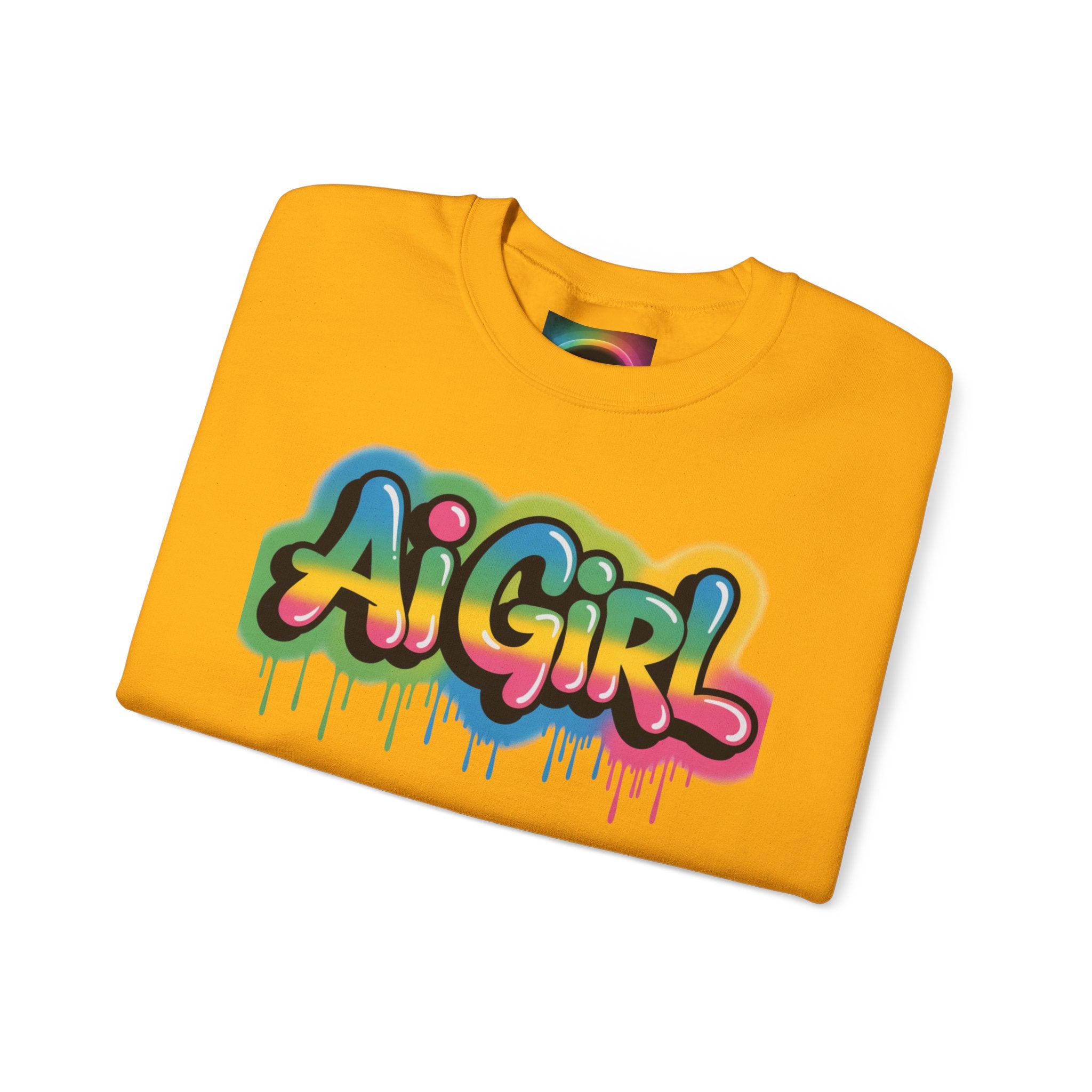 Ai Girl "Graffiti Glow" Unisex Heavy Blend Crewneck Sweatshirt