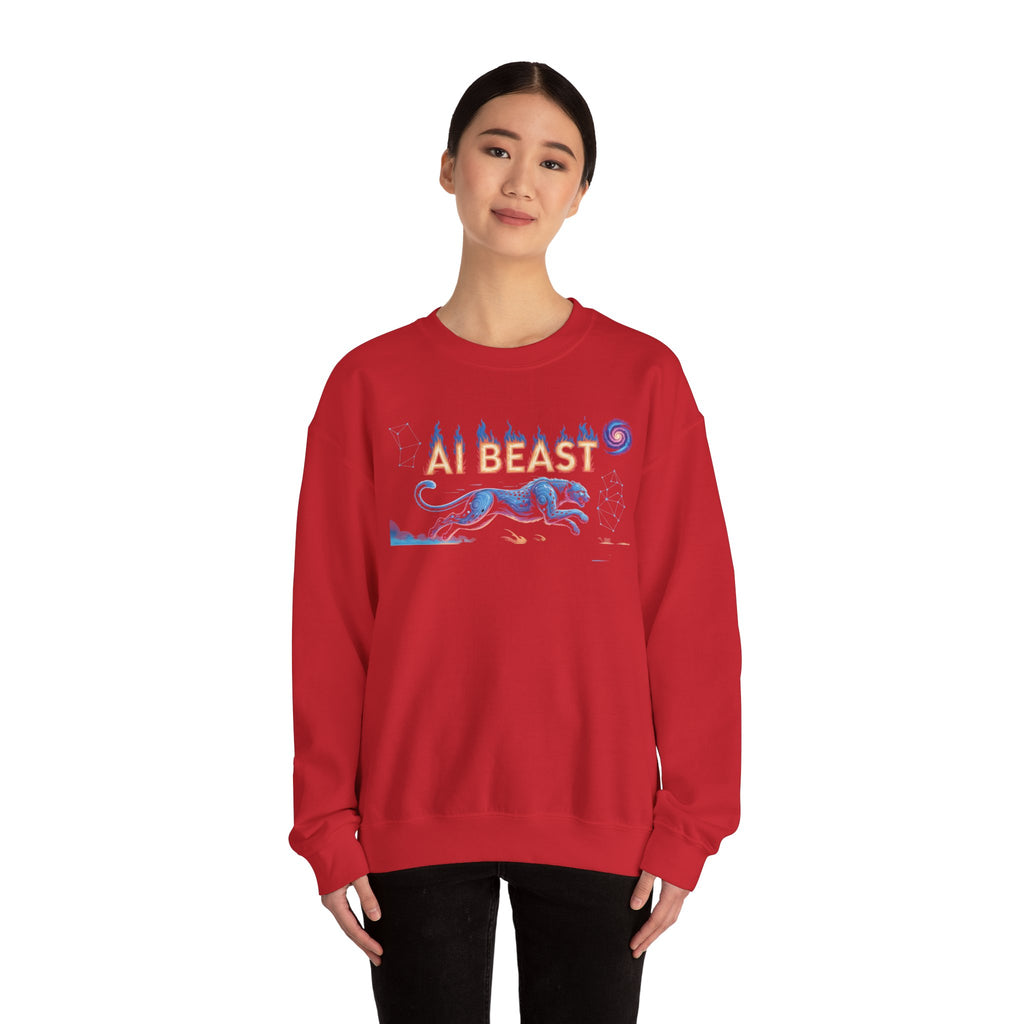 AI BEAST “Digital Predator” Unisex Heavy Blend™ Crewneck Sweatshirt