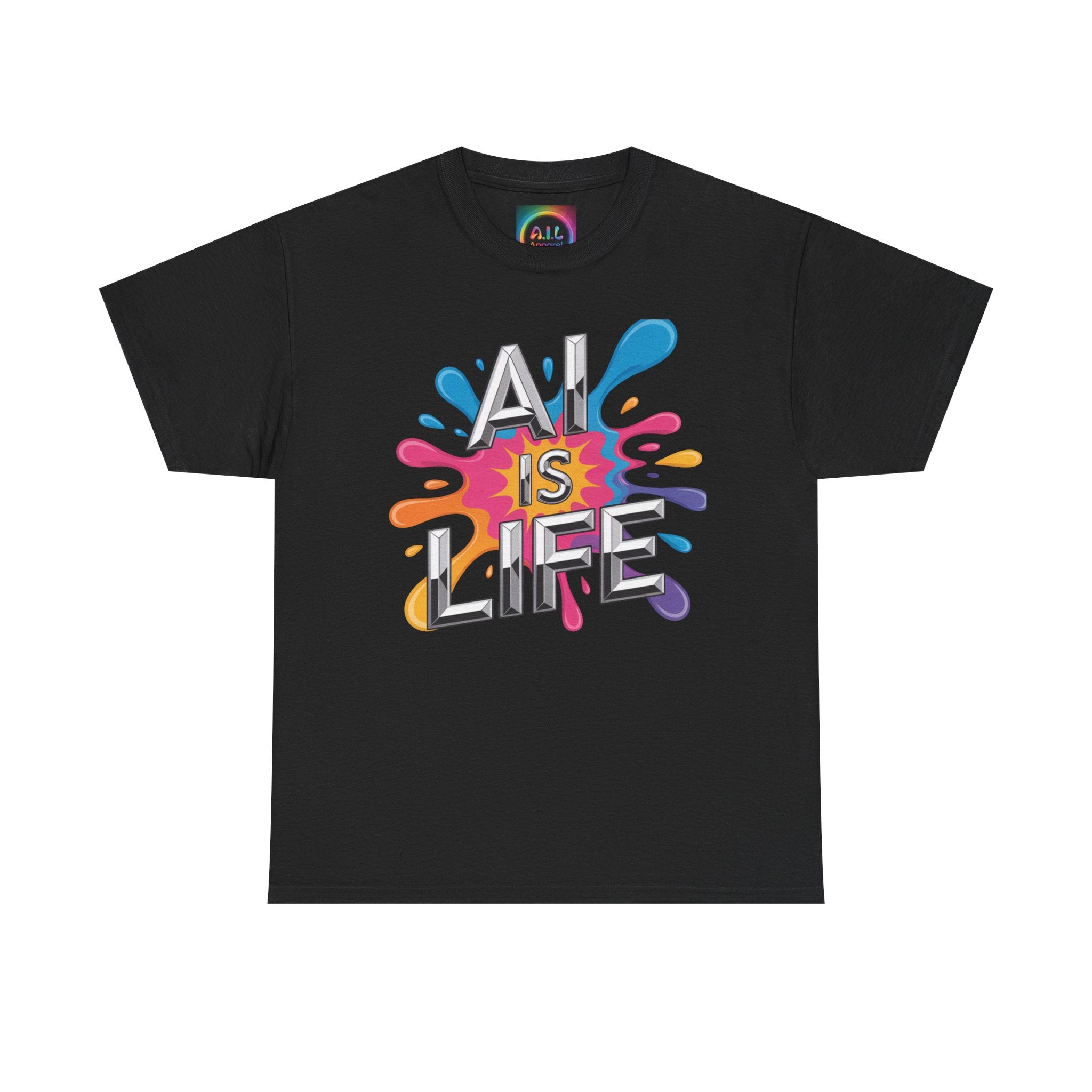 Ail Is Life "CHROME SPLATTER" Colorful Retro Splash Graphic T-Shirt
