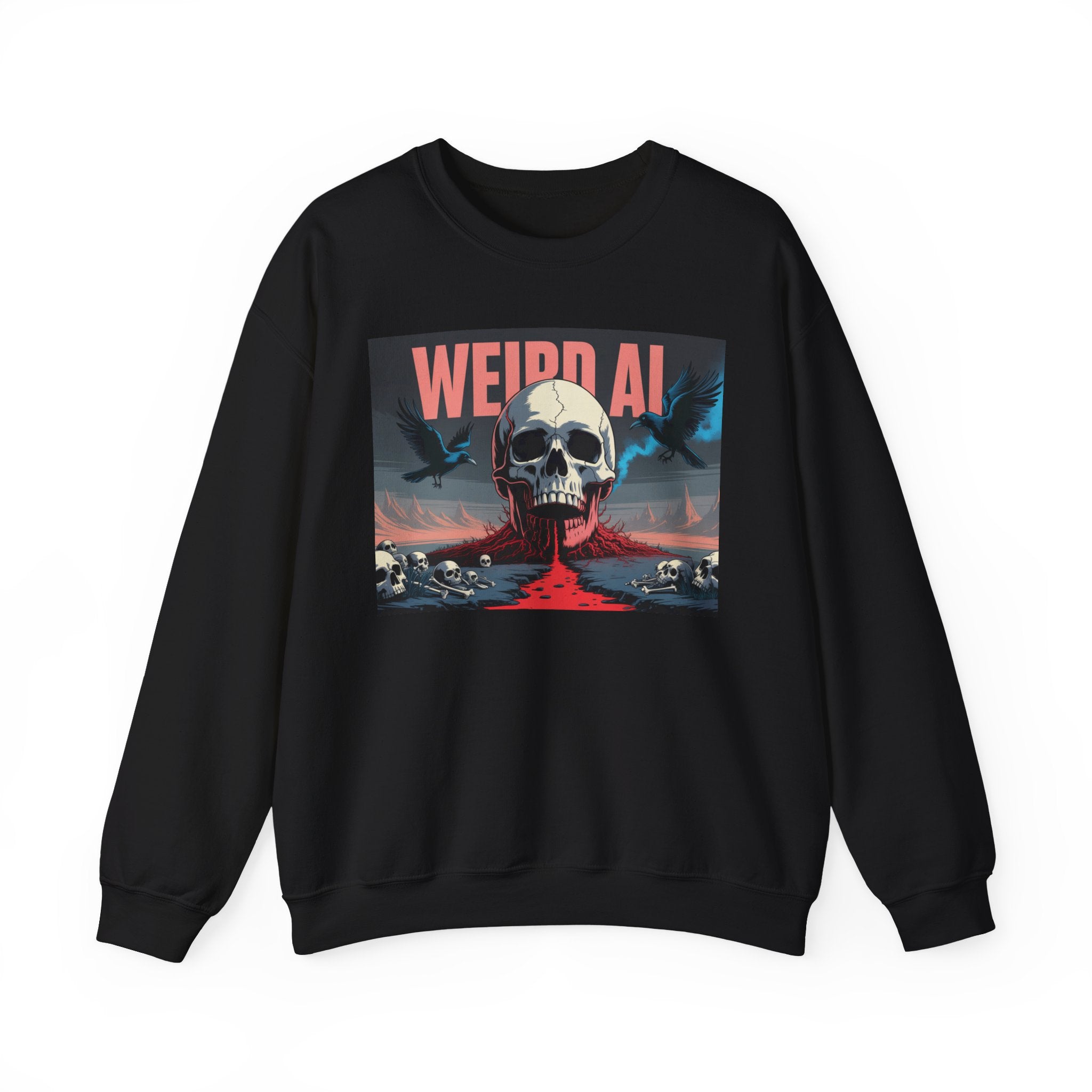 Weird AI  "Skeleton Volcano Edition” Unisex Heavy Blend™ Crewneck Sweatshirt
