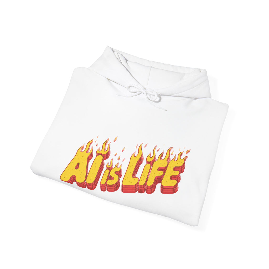 AI is LIFE “FLAME CODE” Unisex Heavy Blend™ Hooded Sweatshirt