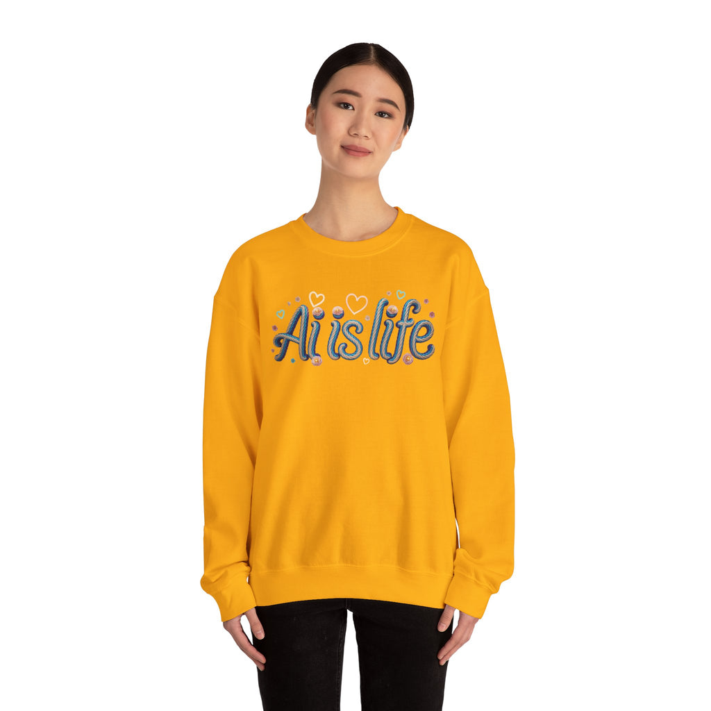 AI is LIFE " TWISTED BEAUTY " Retro Script Graphic Pullover for Artists Sweatshirt