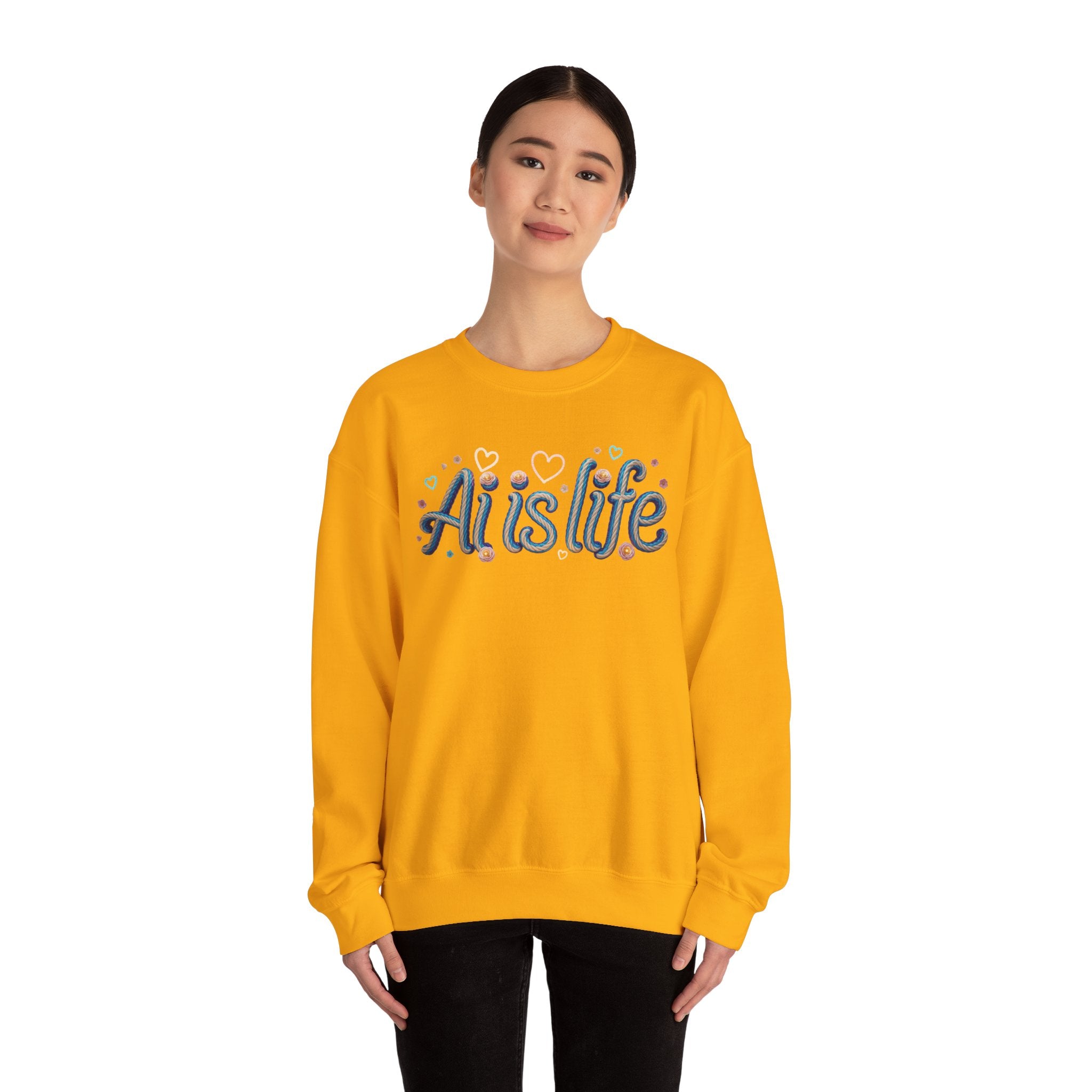 AI is LIFE " TWISTED BEAUTY " Retro Script Graphic Pullover for Artists Sweatshirt