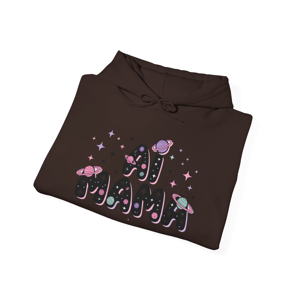 AI Mama Hoodie — Cute Space-Themed “Digital Daydreamer” Graphic Pullover