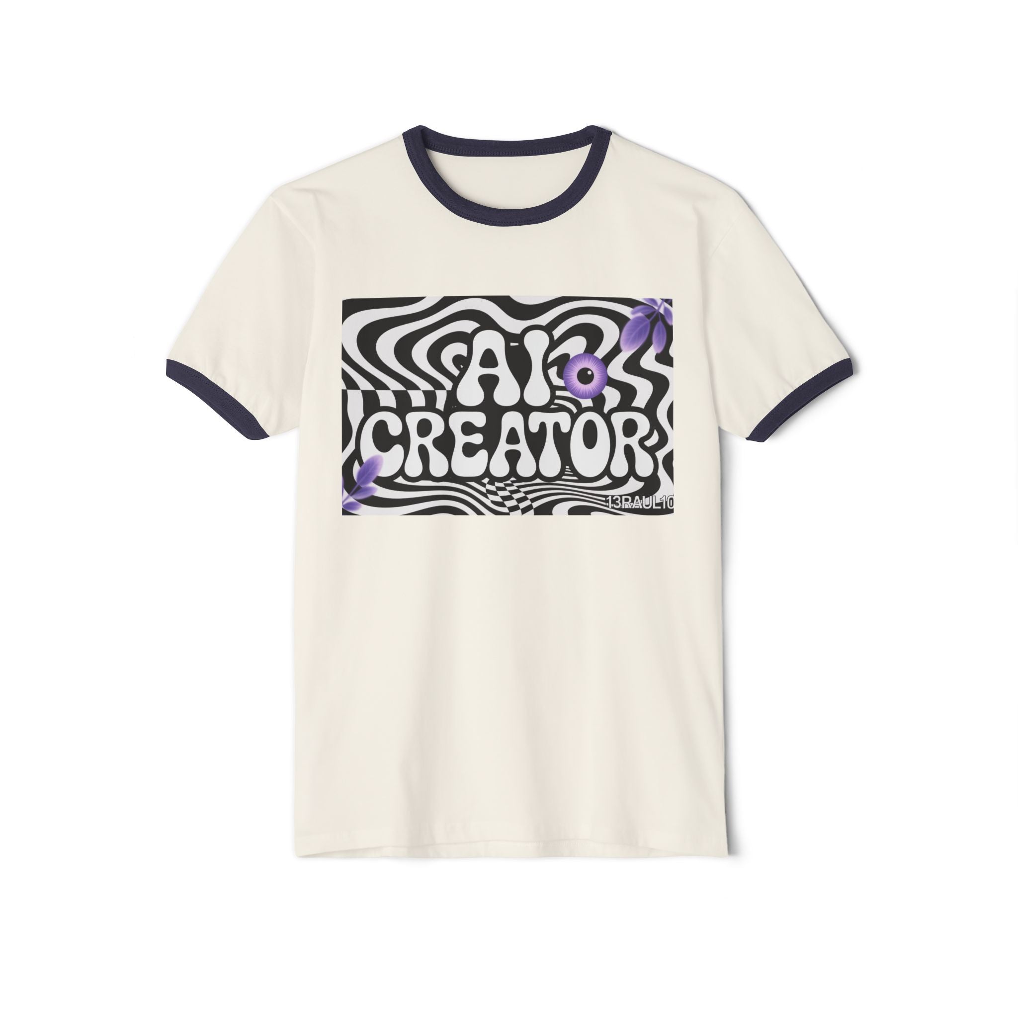 AI Creator  "Optic Loop" Unisex Cotton Ringer T-Shirt