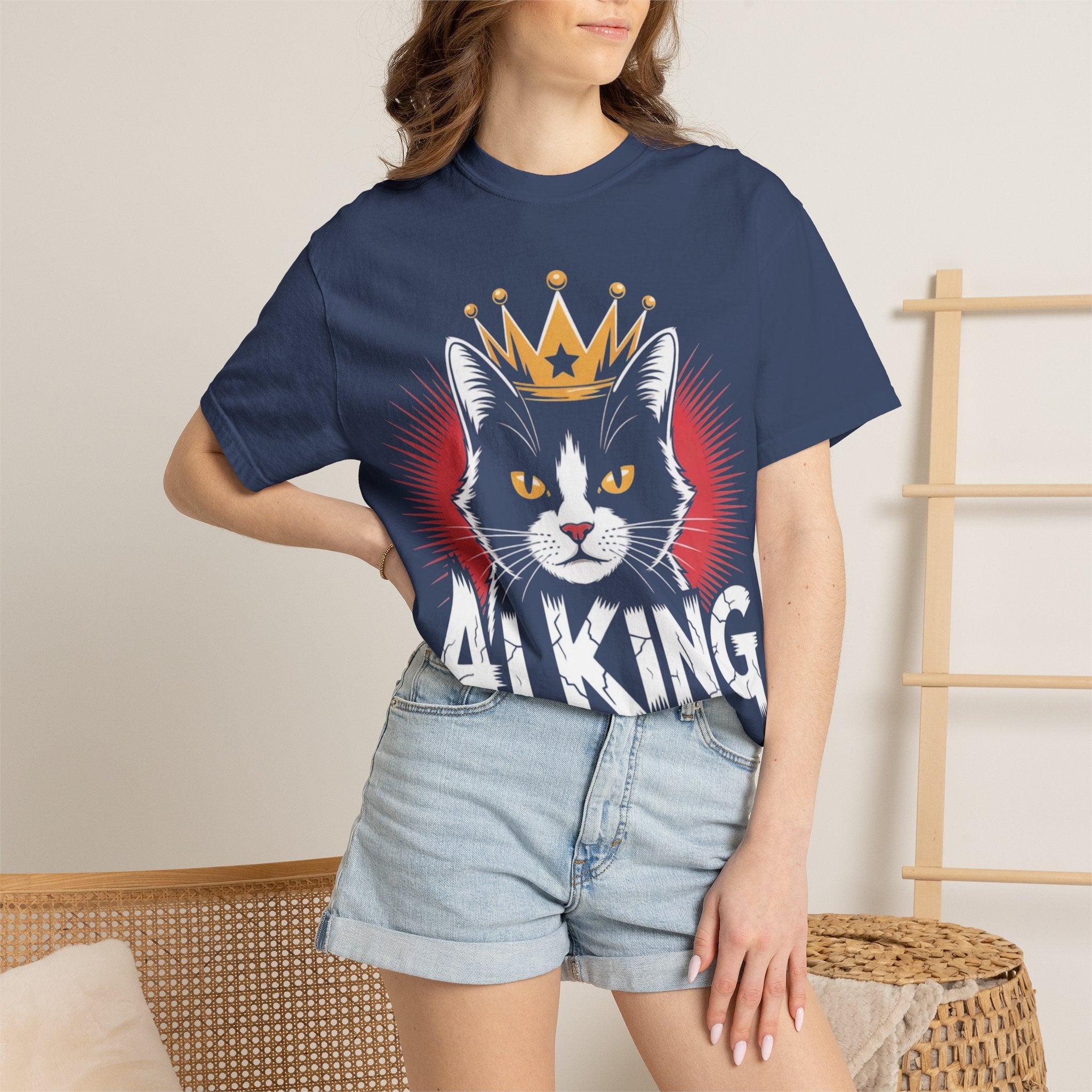 AI king ""Glitch Monarch"" Garment-Dyed T-shirt (Men)