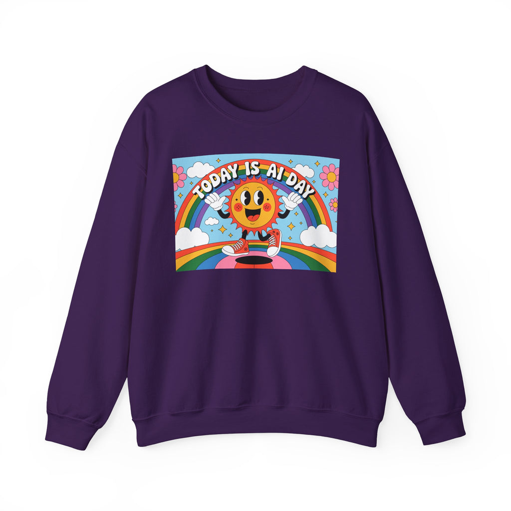 Today Is AI Day  "Sunshine Circuit" Unisex Heavy Blend™ Crewneck Sweatshirt