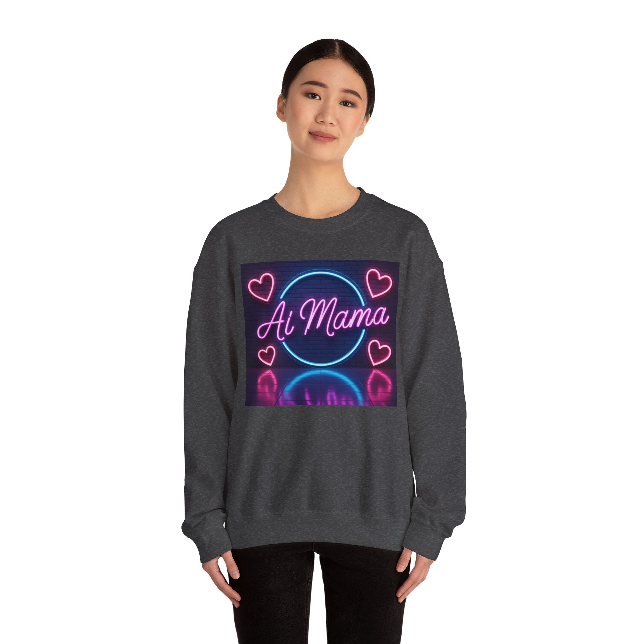 AI MAMA “ Electric Love Loop ” Unisex Heavy Blend™ Crewneck Sweatshirt