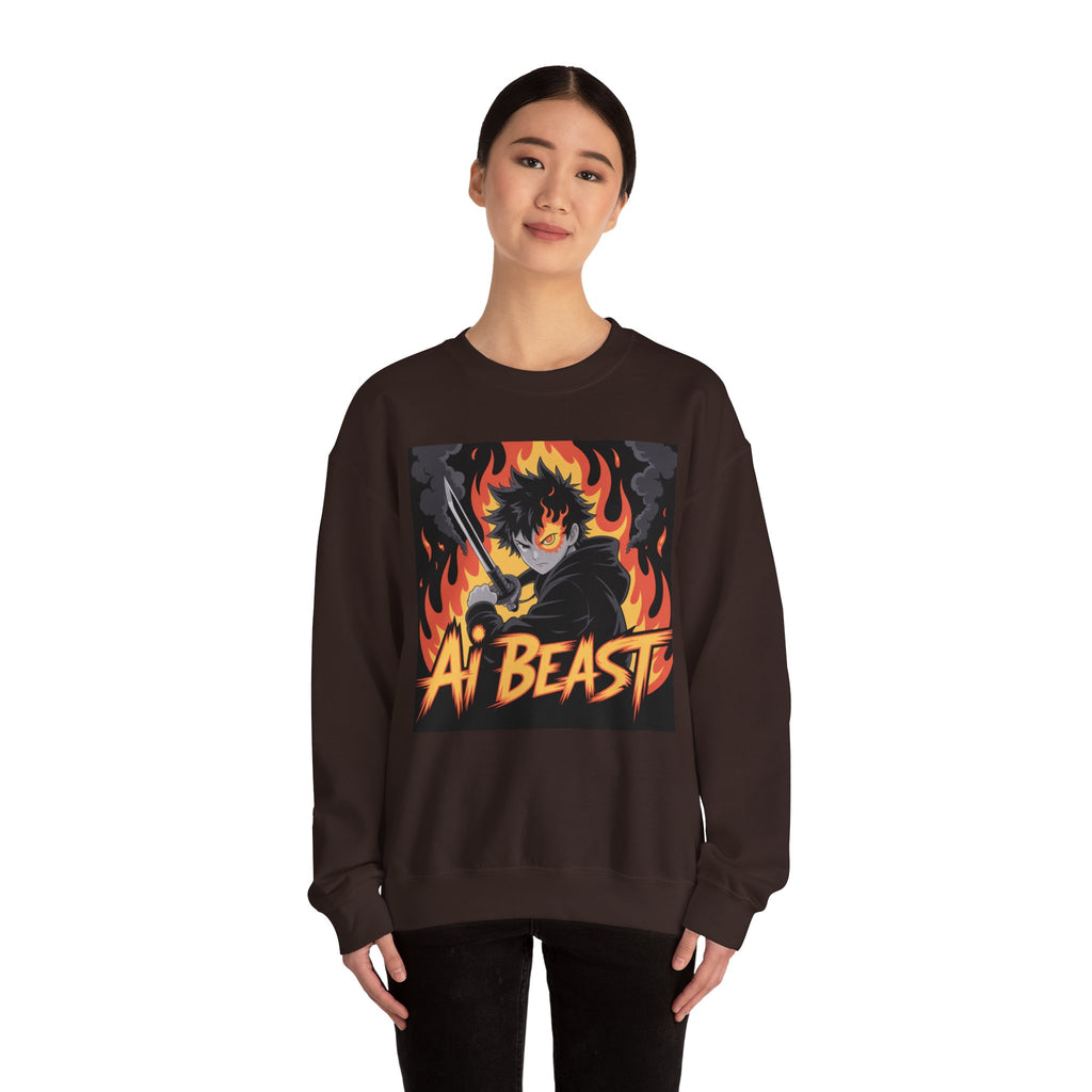 AI BEAST  "Warrior.exe"  Unisex Heavy Blend™ Crewneck Sweatshirt