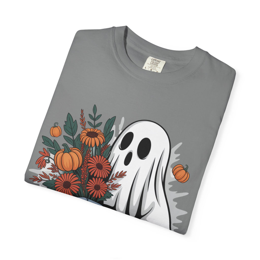 AI WEIRD "Glitch Garden Ghost" Unisex Garment-Dyed T-shirt