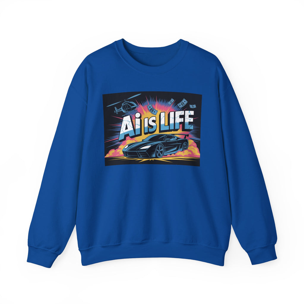 AI Is Life  "Action Mode”  Unisex Heavy Blend™ Crewneck Sweatshirt