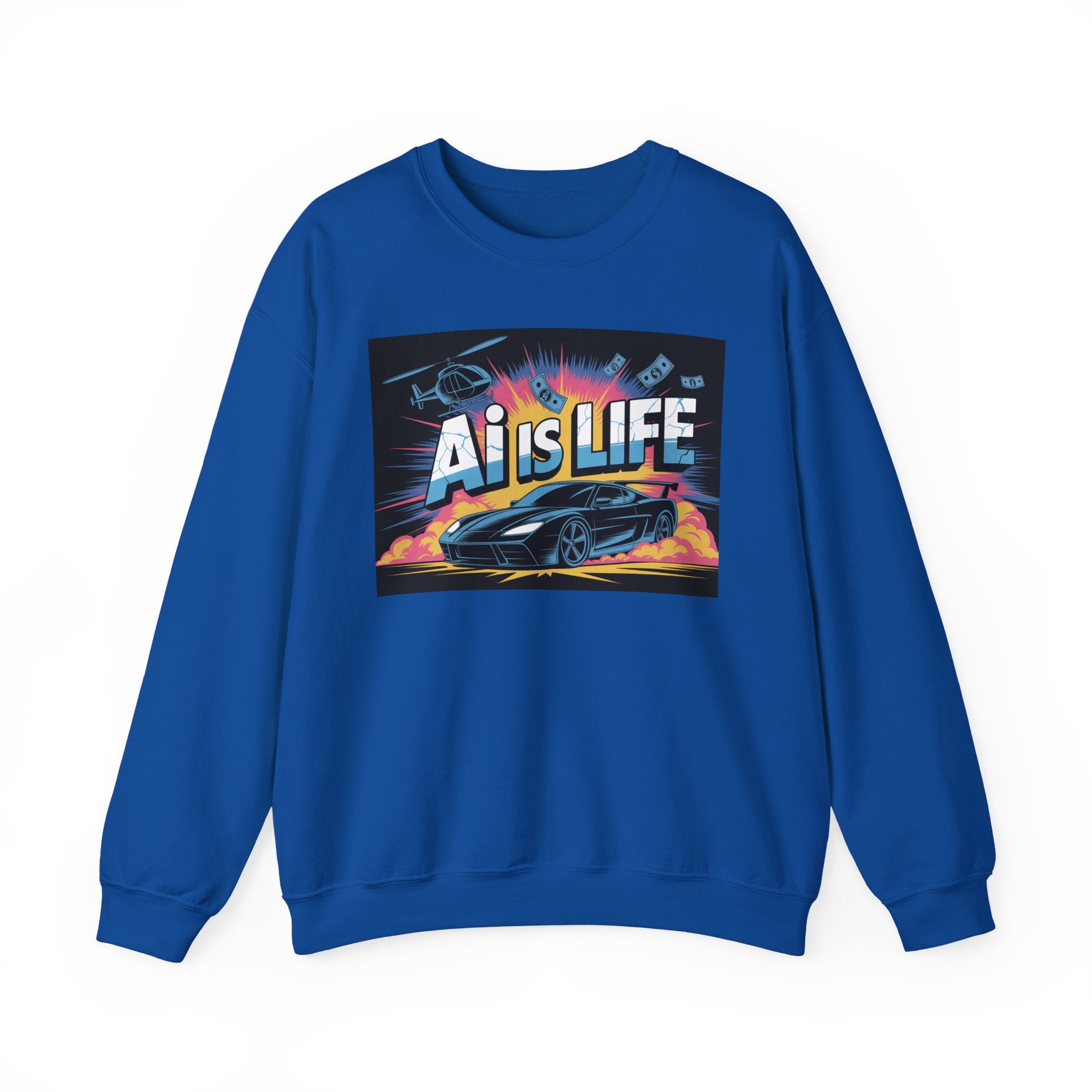 AI Is Life  "Action Mode”  Unisex Heavy Blend™ Crewneck Sweatshirt