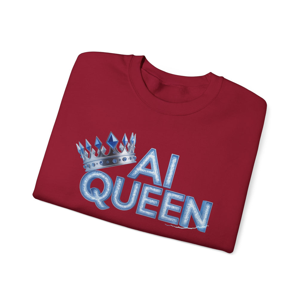 AI Queen "Frost Crown Frequency" Unisex Heavy Blend™ Crewneck Sweatshirt