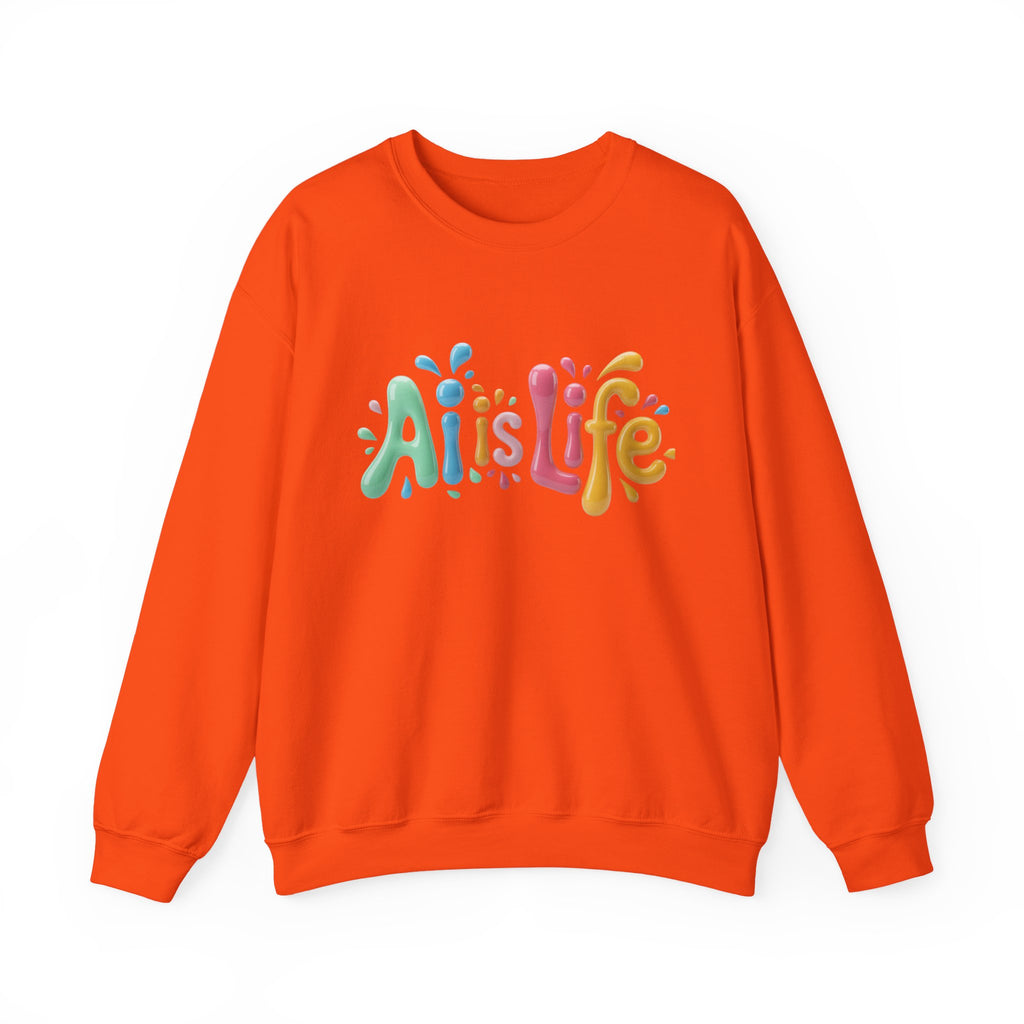 AI IS LIFE  “Colorful Circuit Pop”  Unisex Heavy Blend™ Crewneck Sweatshirt