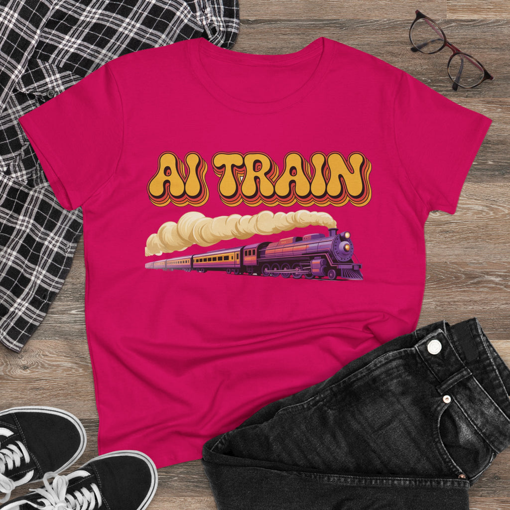 AI TRAIN  "Quantum Rail System" Women's Midweight Cotton Tee