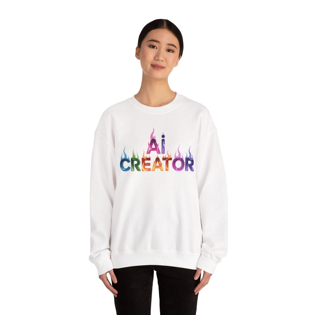 AI CREATOR  "Fire in the Code" Unisex Heavy Blend™ Crewneck Sweatshirt