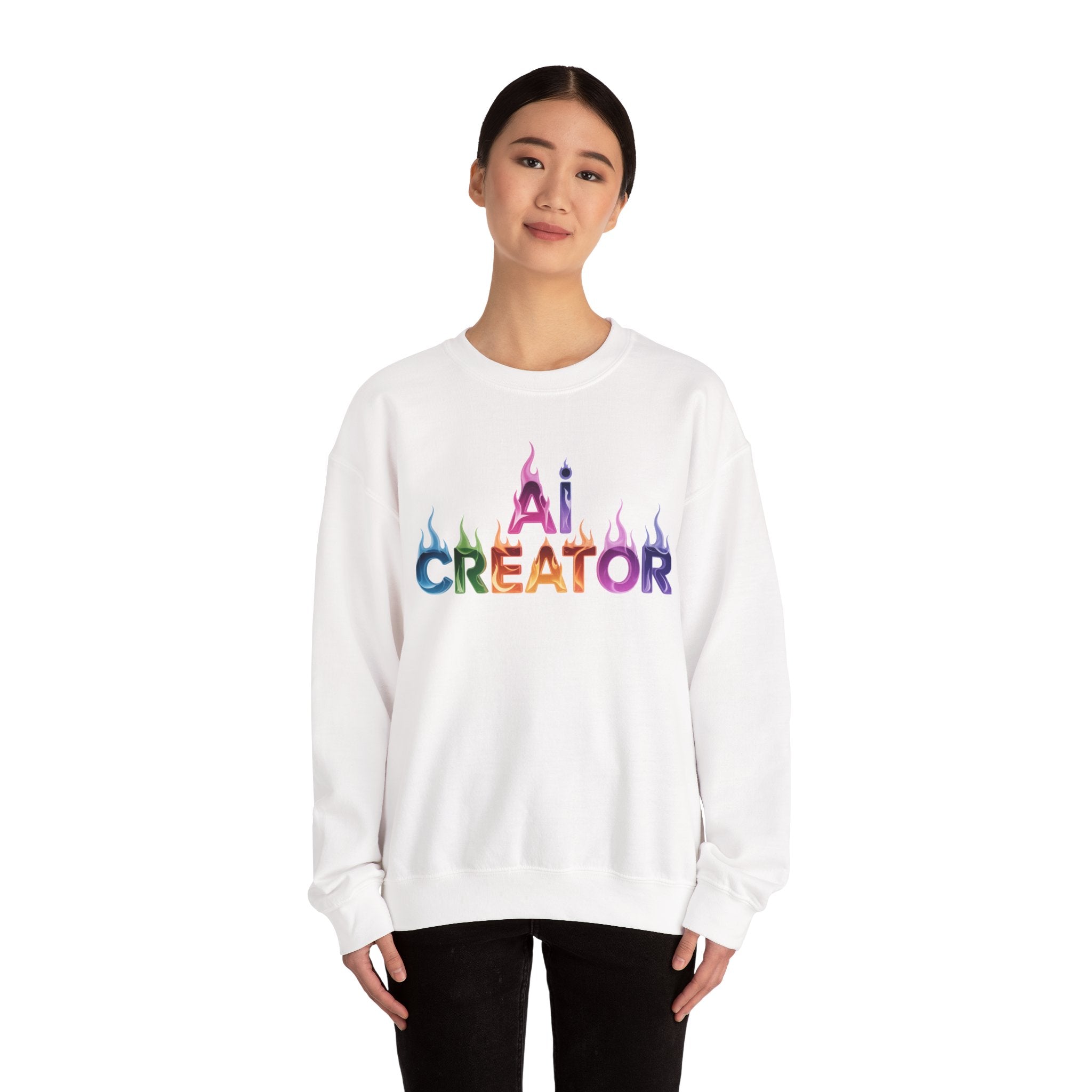 AI CREATOR  "Fire in the Code" Unisex Heavy Blend™ Crewneck Sweatshirt