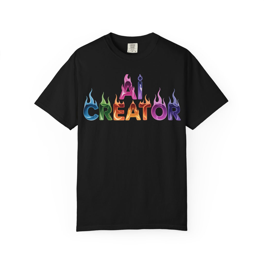 AI CREATOR  "Fire in the Code" Unisex Garment-Dyed T-shirt