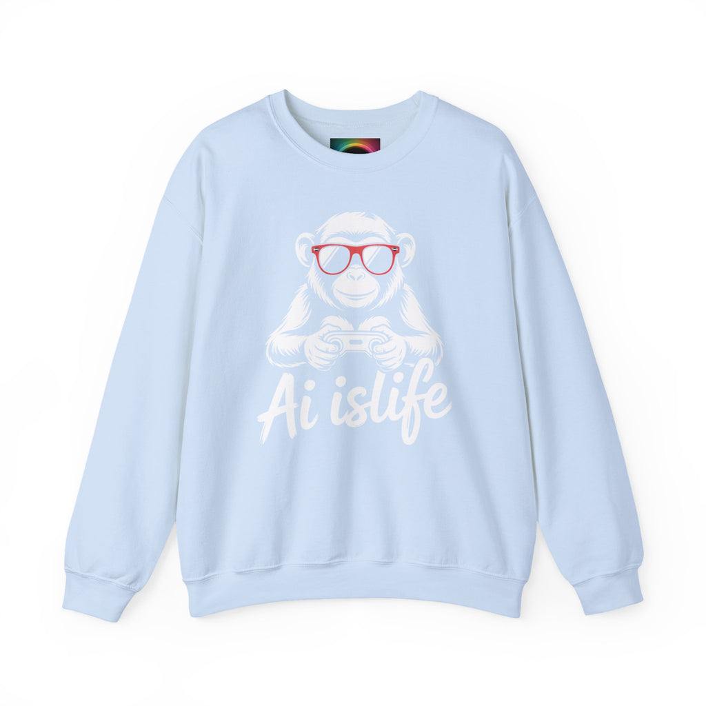 AI Is Life "GAMER CHIMP ELITE" Unisex Graphic Crewneck Sweatshirt