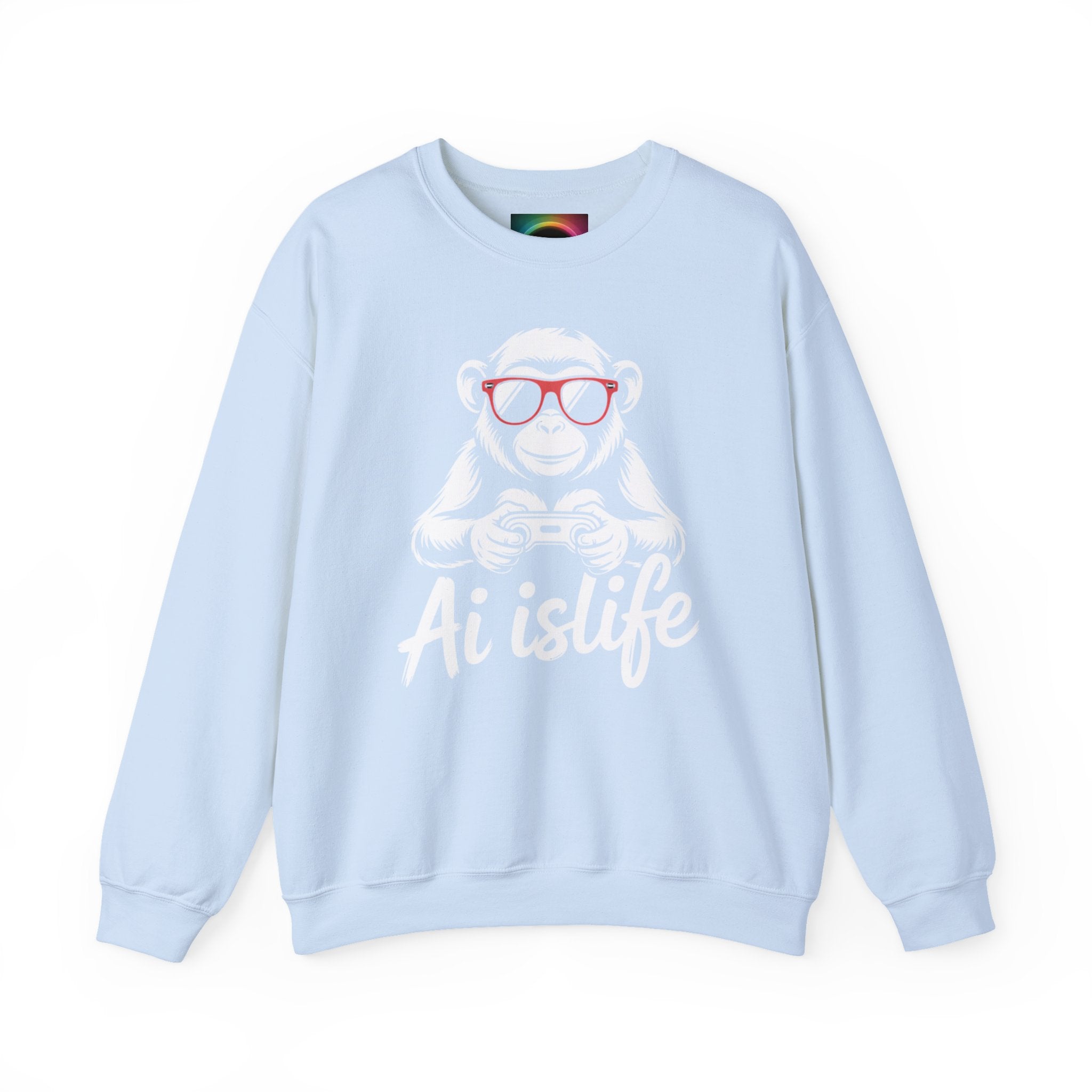 AI Is Life "GAMER CHIMP ELITE" Unisex Graphic Crewneck Sweatshirt