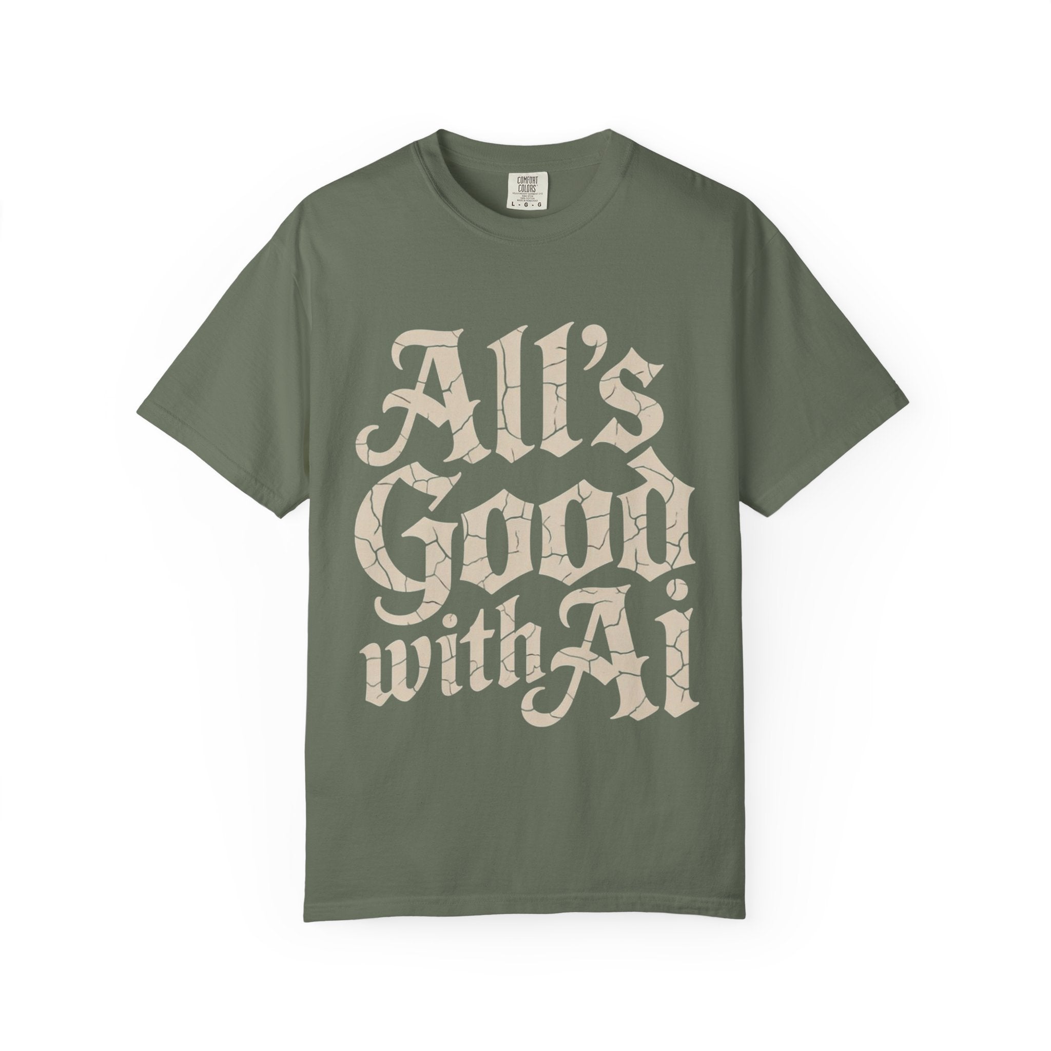 ALL’S GOOD WITH AI “Cracked Code Classic” Unisex Garment-Dyed T-shirt