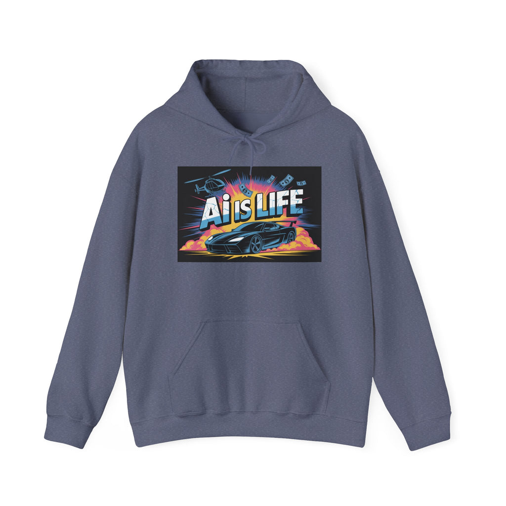AI is LIFE " Action Mode "  Unisex Heavy Blend™ Hooded Sweatshirt