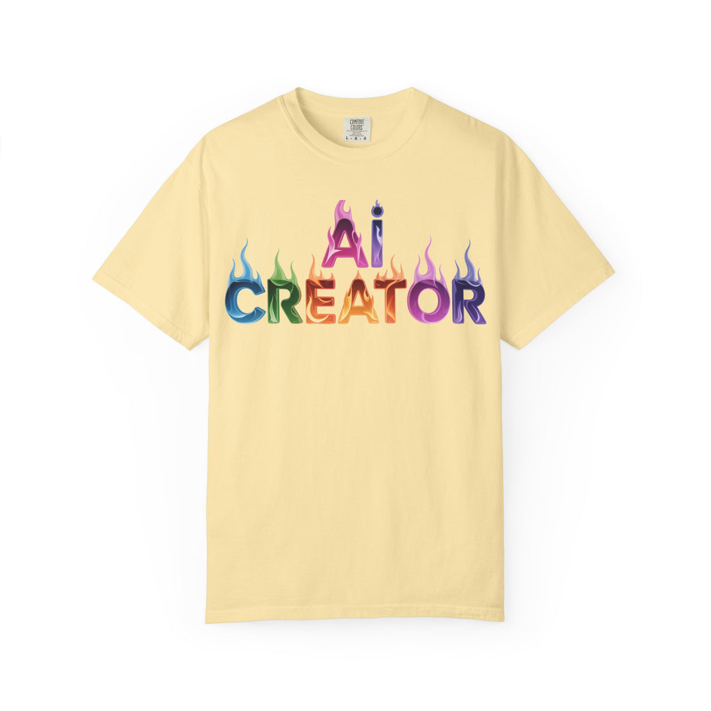 AI CREATOR  "Fire in the Code" Unisex Garment-Dyed T-shirt