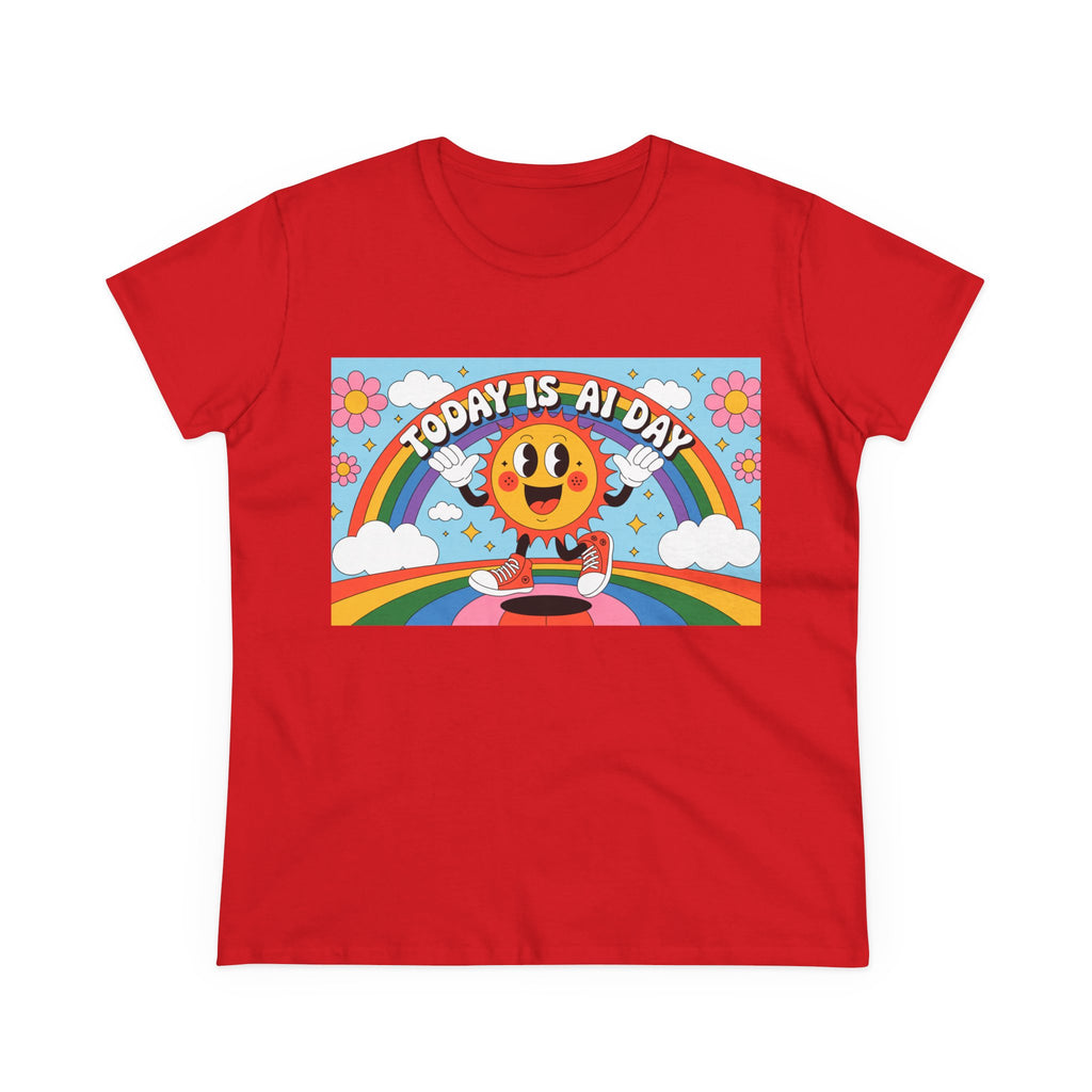 Today Is AI Day  "Sunshine Circuit" Women's Midweight Cotton Tee