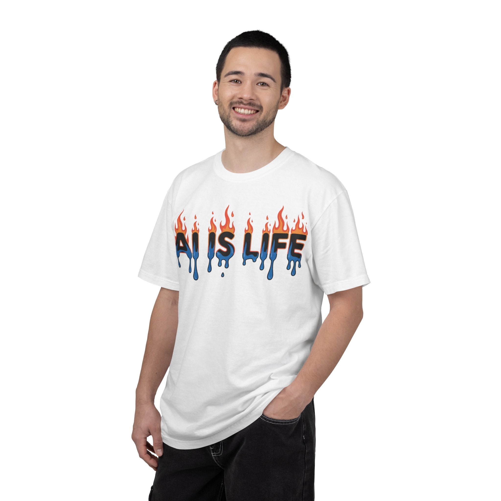AI IS LIFE – “AI MELTDOWN” Unisex Garment-Dyed T-shirt