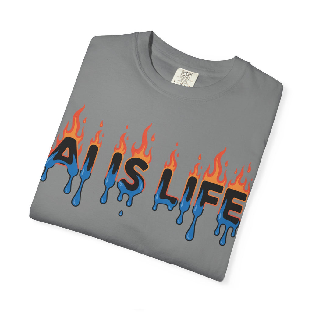 AI IS LIFE – “AI MELTDOWN” Unisex Garment-Dyed T-shirt