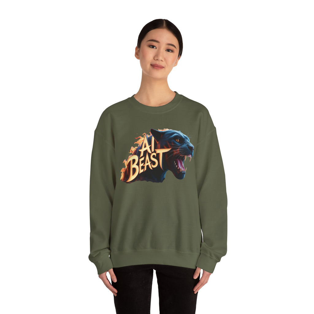 AI BEAST  "Wildfire Algorithm" Unisex Heavy Blend™ Crewneck Sweatshirt