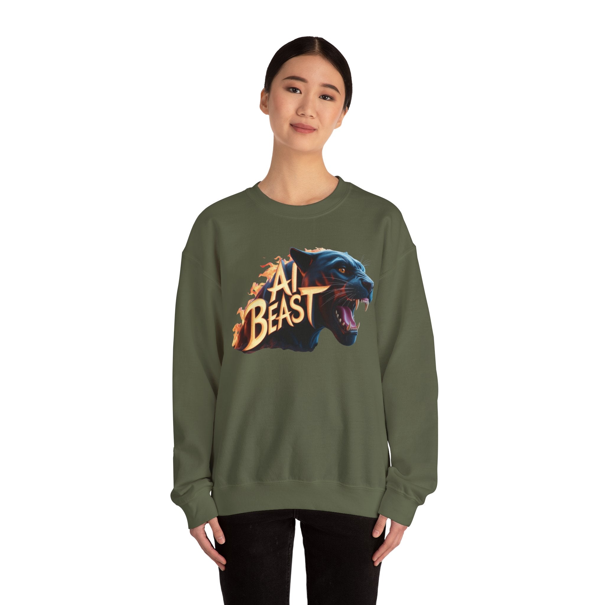 AI BEAST  "Wildfire Algorithm" Unisex Heavy Blend™ Crewneck Sweatshirt