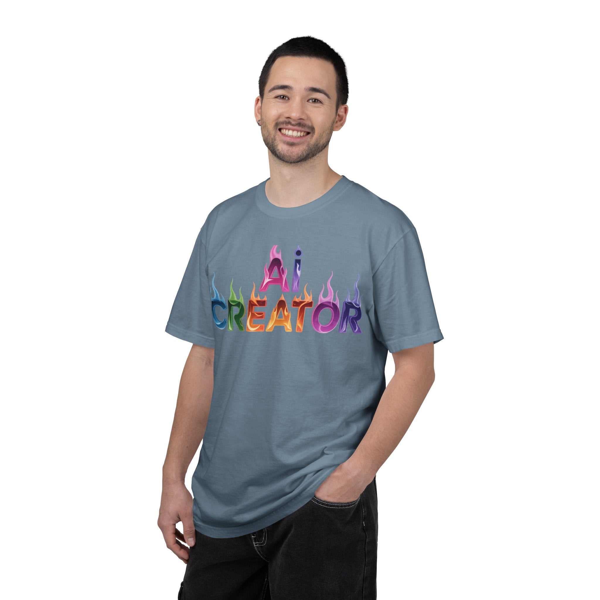 AI CREATOR  "Fire in the Code" Unisex Garment-Dyed T-shirt