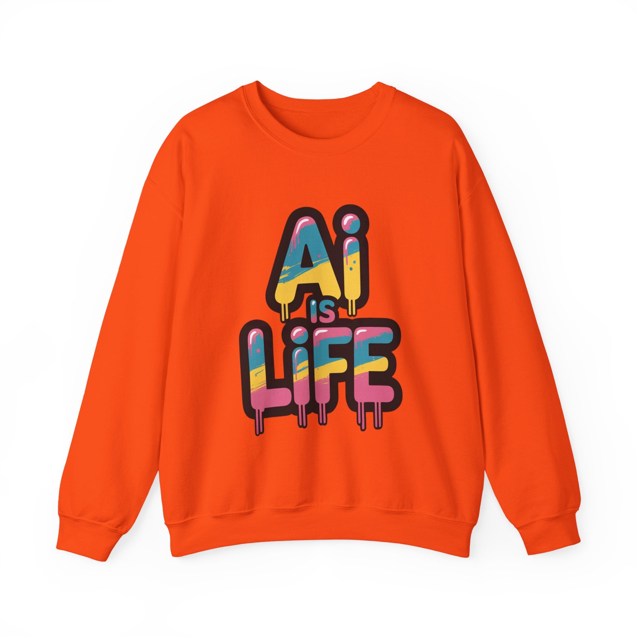 AI IS LIFE " Neon Circuit " Unisex Heavy Blend™ Crewneck Sweatshirt