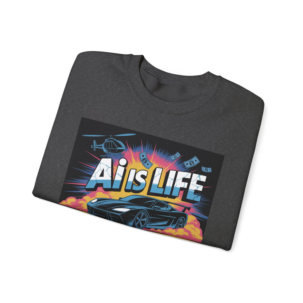 AI Is Life  "Action Mode”  Unisex Heavy Blend™ Crewneck Sweatshirt