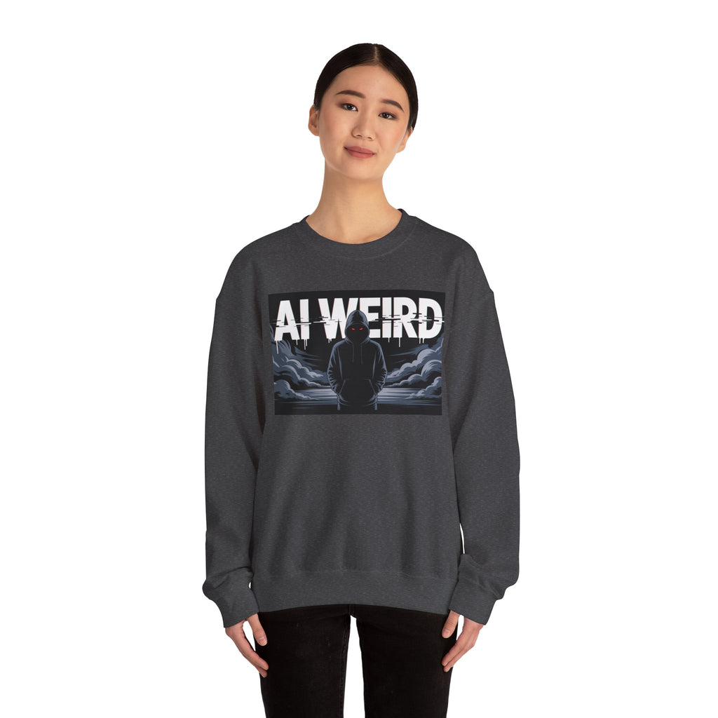 AI WEIRD – “DARK DATA ENTITY” Unisex Heavy Blend™ Crewneck Sweatshirt