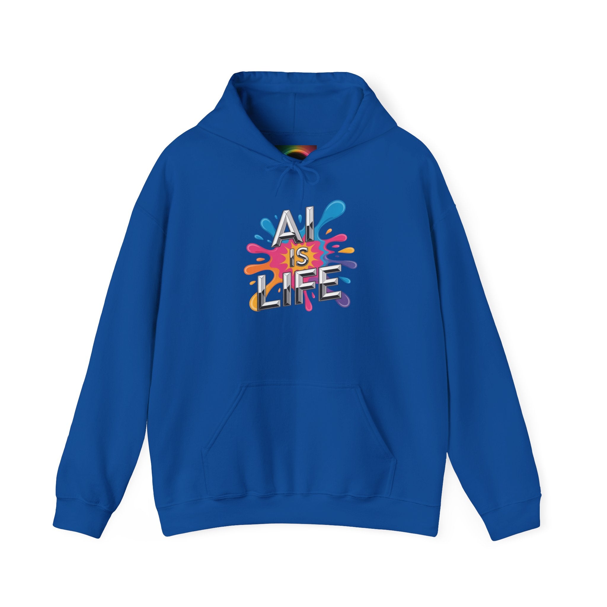 AI is Life "CHROME SPLATTER" Unisex Graphic Pullover Hoodie