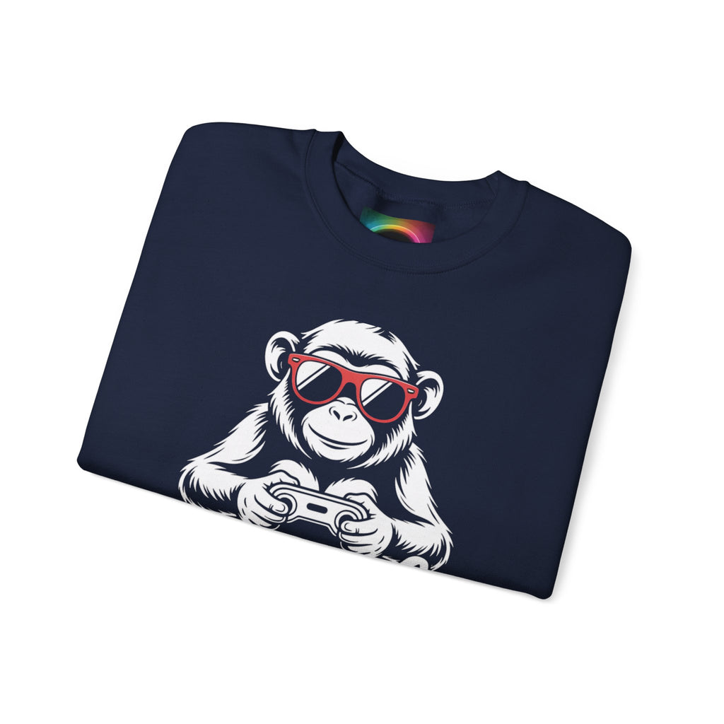 AI Is Life "GAMER CHIMP ELITE" Unisex Graphic Crewneck Sweatshirt