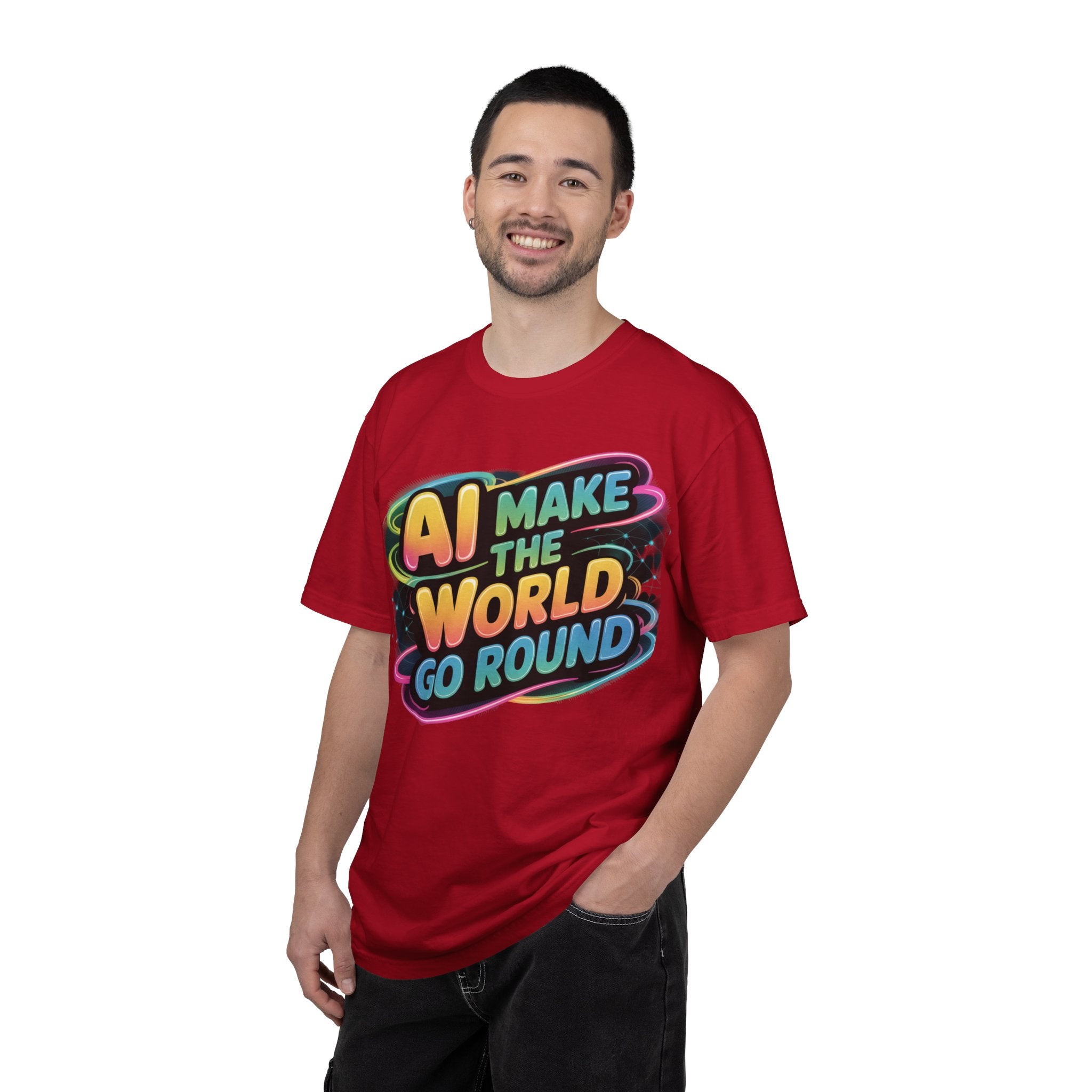 AI MAKE THE WORLD GO ROUND  "Techno Orbit" Unisex Garment-Dyed T-shirt