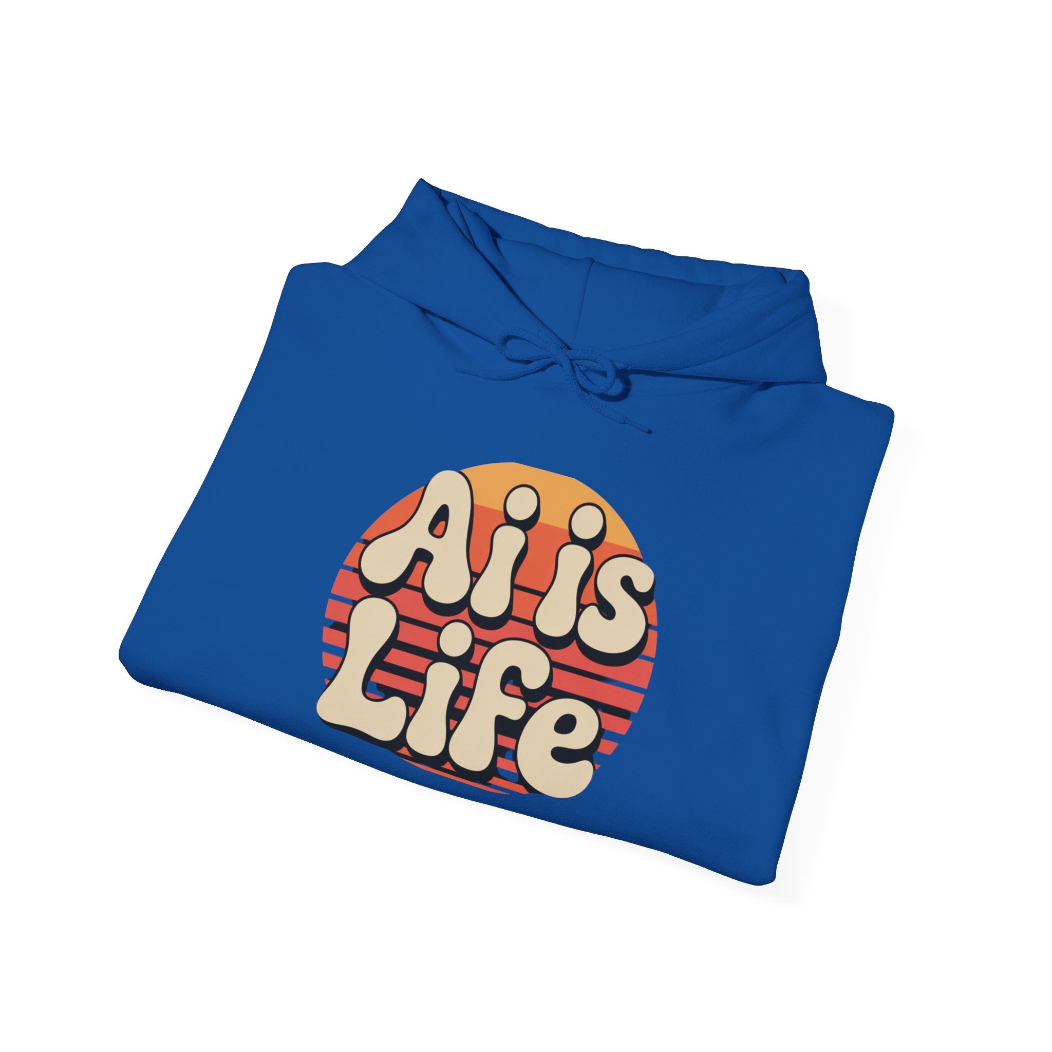AI is Life "SUNSET CIRCUITRY" Unisex Minimal Blank Hooded Sweatshirt