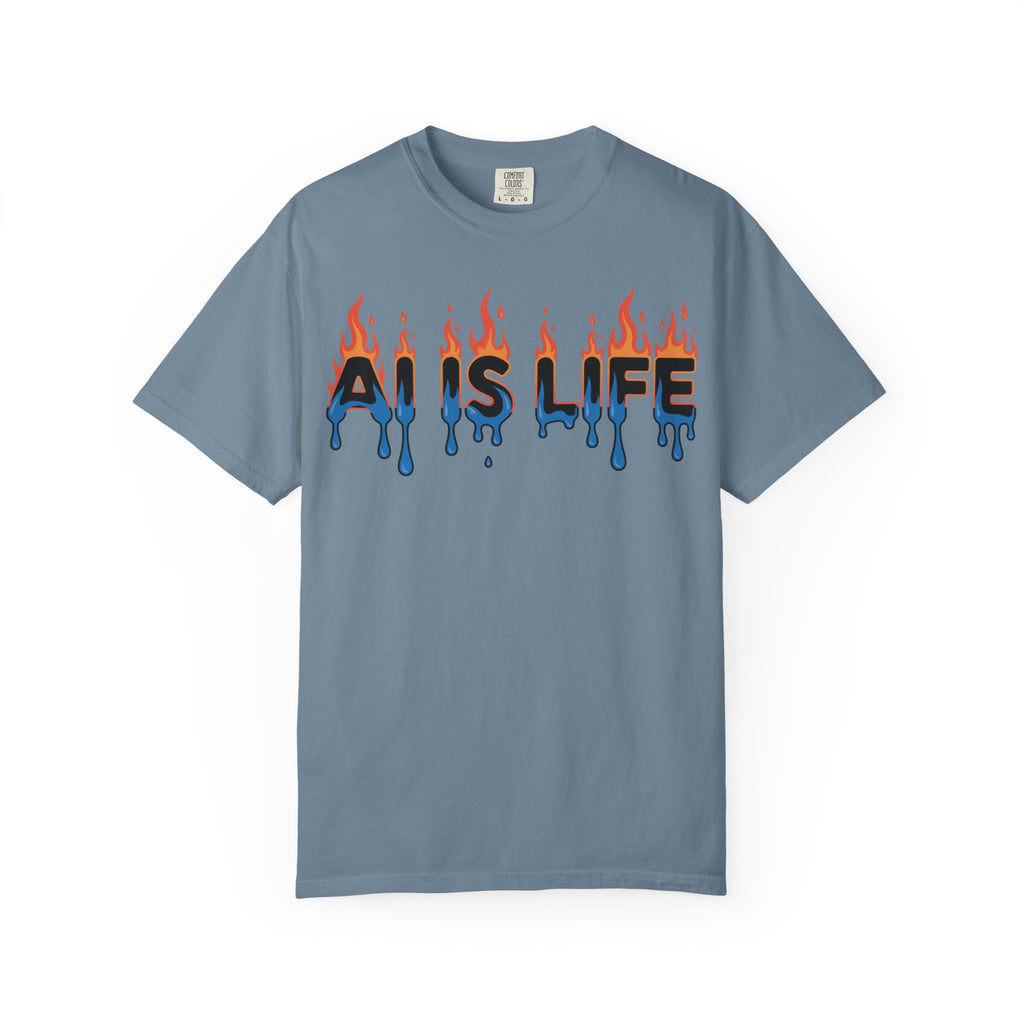 AI IS LIFE – “AI MELTDOWN” Unisex Garment-Dyed T-shirt