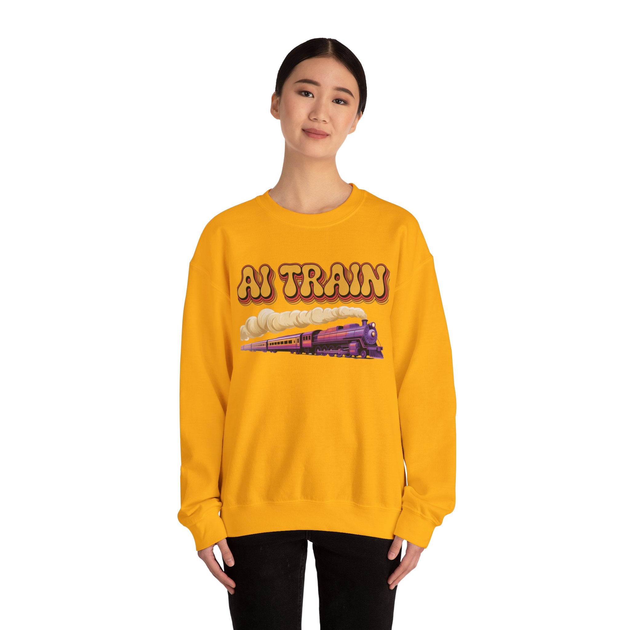 AI TRAIN  "Quantum Rail System" Unisex Heavy Blend™ Crewneck Sweatshirt