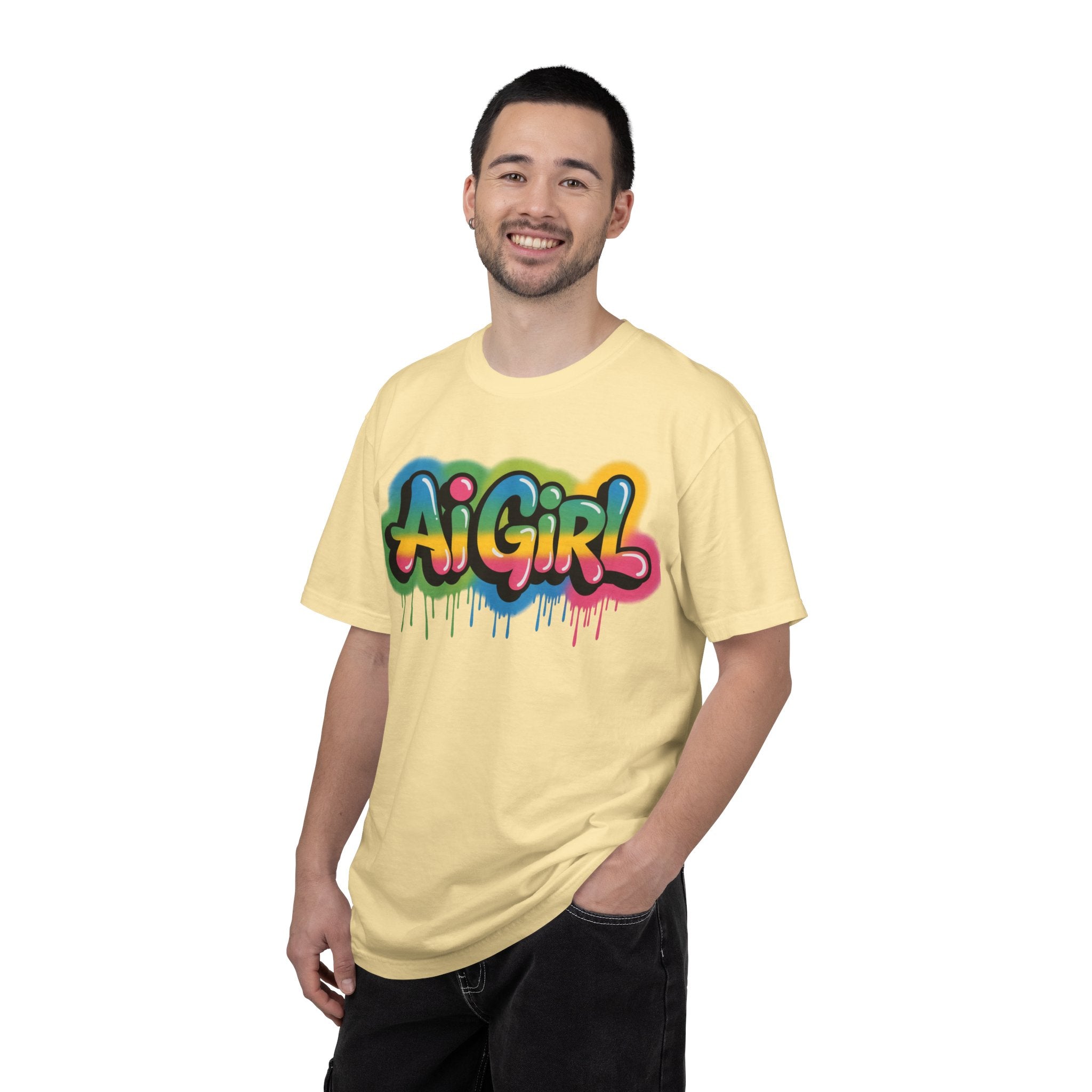 Ai Girl  "Graffiti Glow " Unisex Heavy Blend Garment-Dyed T-shirt