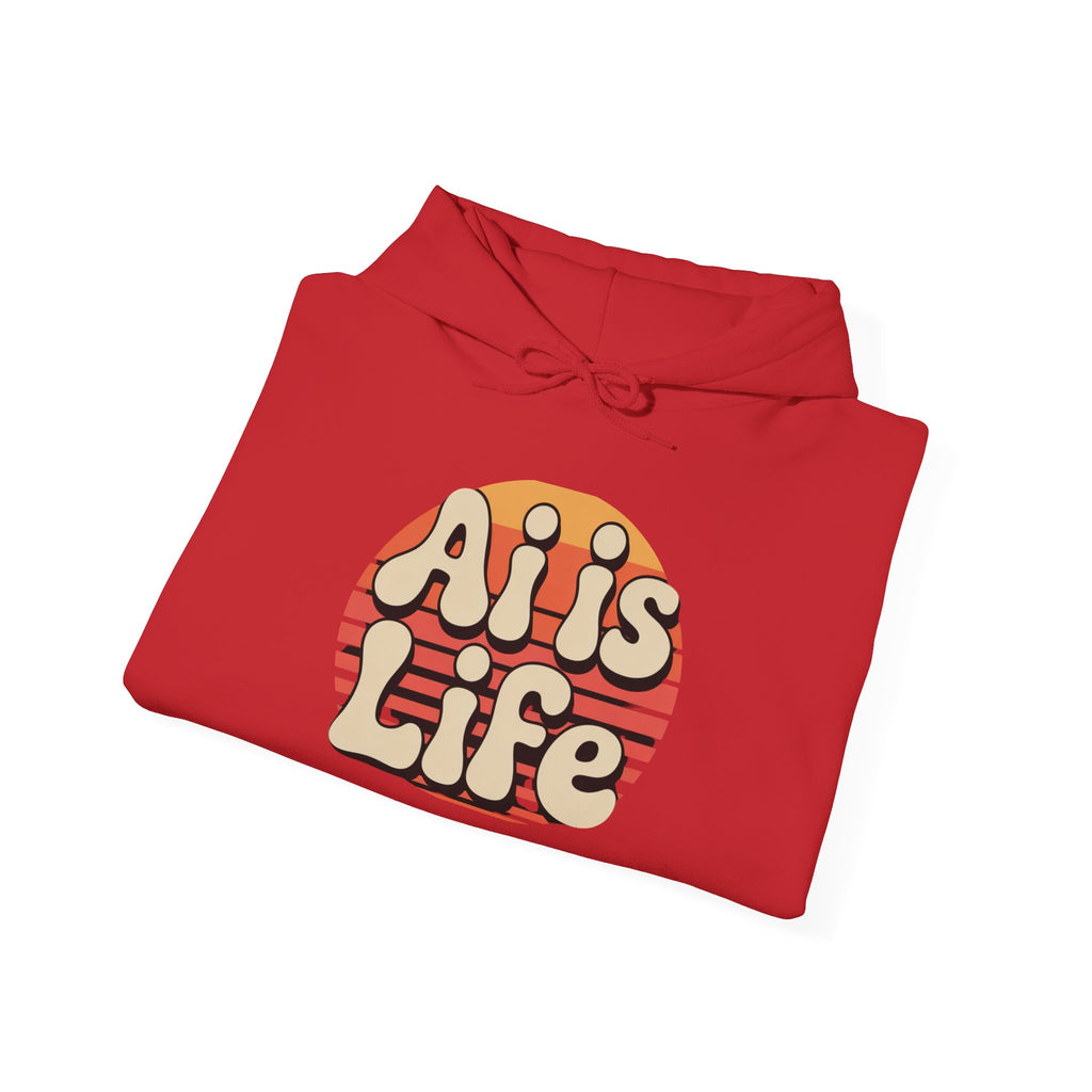 AI is Life "SUNSET CIRCUITRY" Unisex Minimal Blank Hooded Sweatshirt