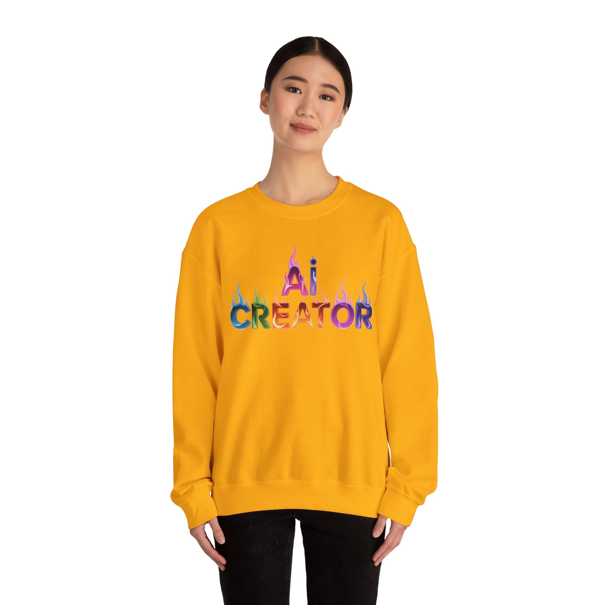 AI CREATOR  "Fire in the Code" Unisex Heavy Blend™ Crewneck Sweatshirt