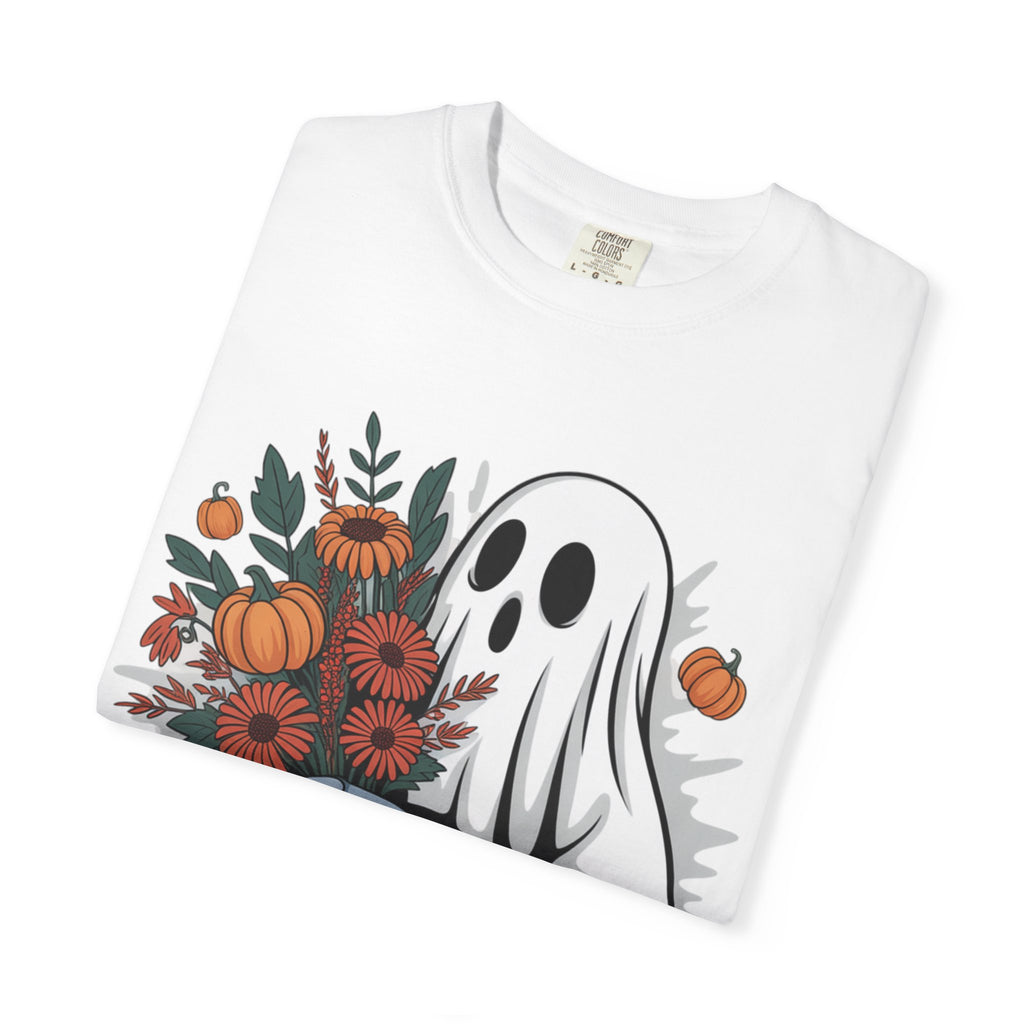 AI WEIRD "Glitch Garden Ghost" Unisex Garment-Dyed T-shirt